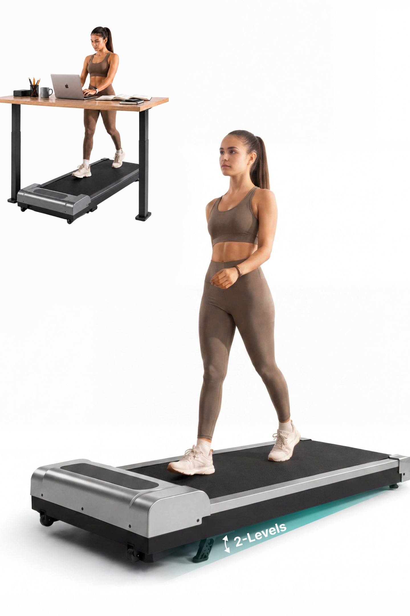 Fitkit by Cult Walking Pad Neo Silver (BLDC 3.5HP Peak Power) Compact & Under Desk BLDC Motor Treadmill | Max Weight: 120kg | Home use with Remote Control (with 6 Months Extended Warranty)