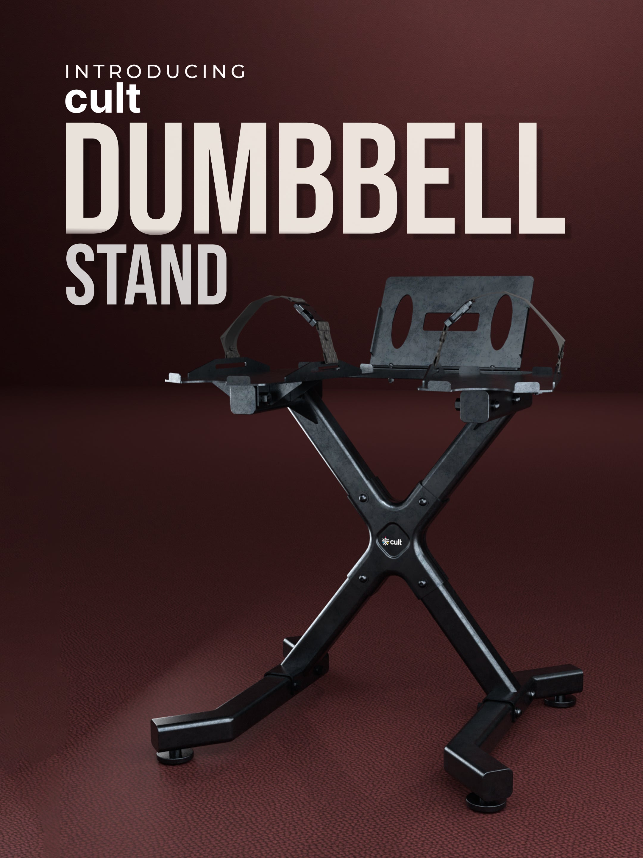 Cult Dumbbell Stand | 100 KG Weight Capacity | With Wheels & Tablet Holder | Protected Edges | Compact Home Gym Storage (6 Months extended Warranty only on Cultstore.com)