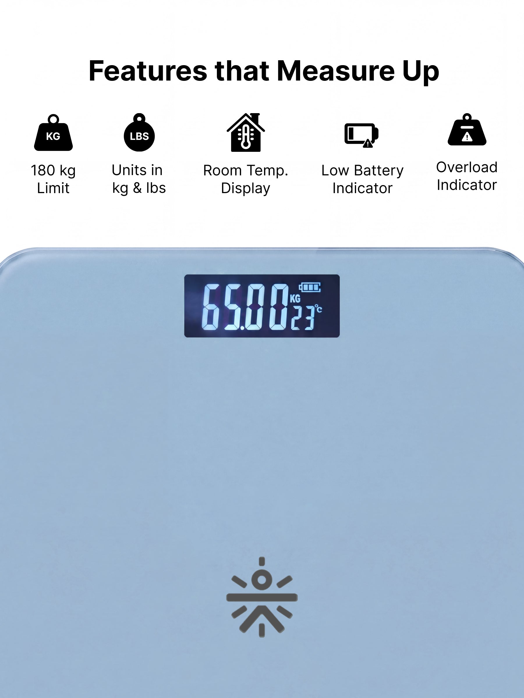 Cult Active body Weighing scale, LCD display, Weight Machine, 180 Kg, Batteries included, Tempered Glass Platform, Ideal for Home Use, Blue