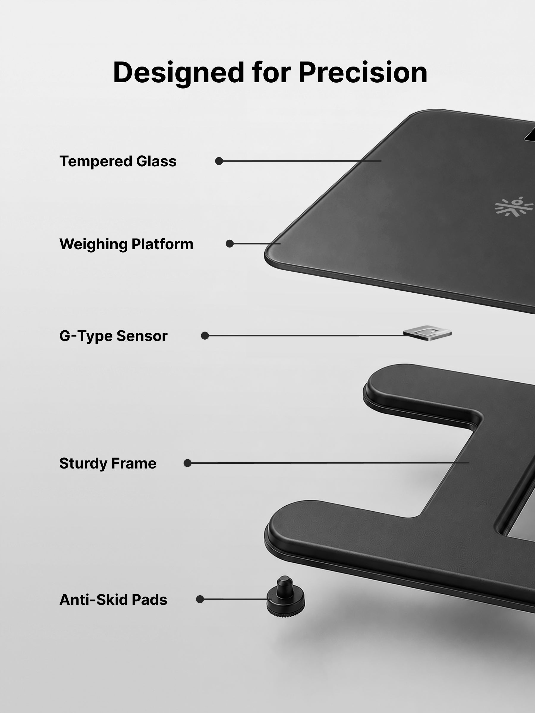 Cult Active body Weighing scale, LCD display, Weight Machine, 180 Kg, Batteries included, Tempered Glass Platform, Ideal for Home Use, Grey