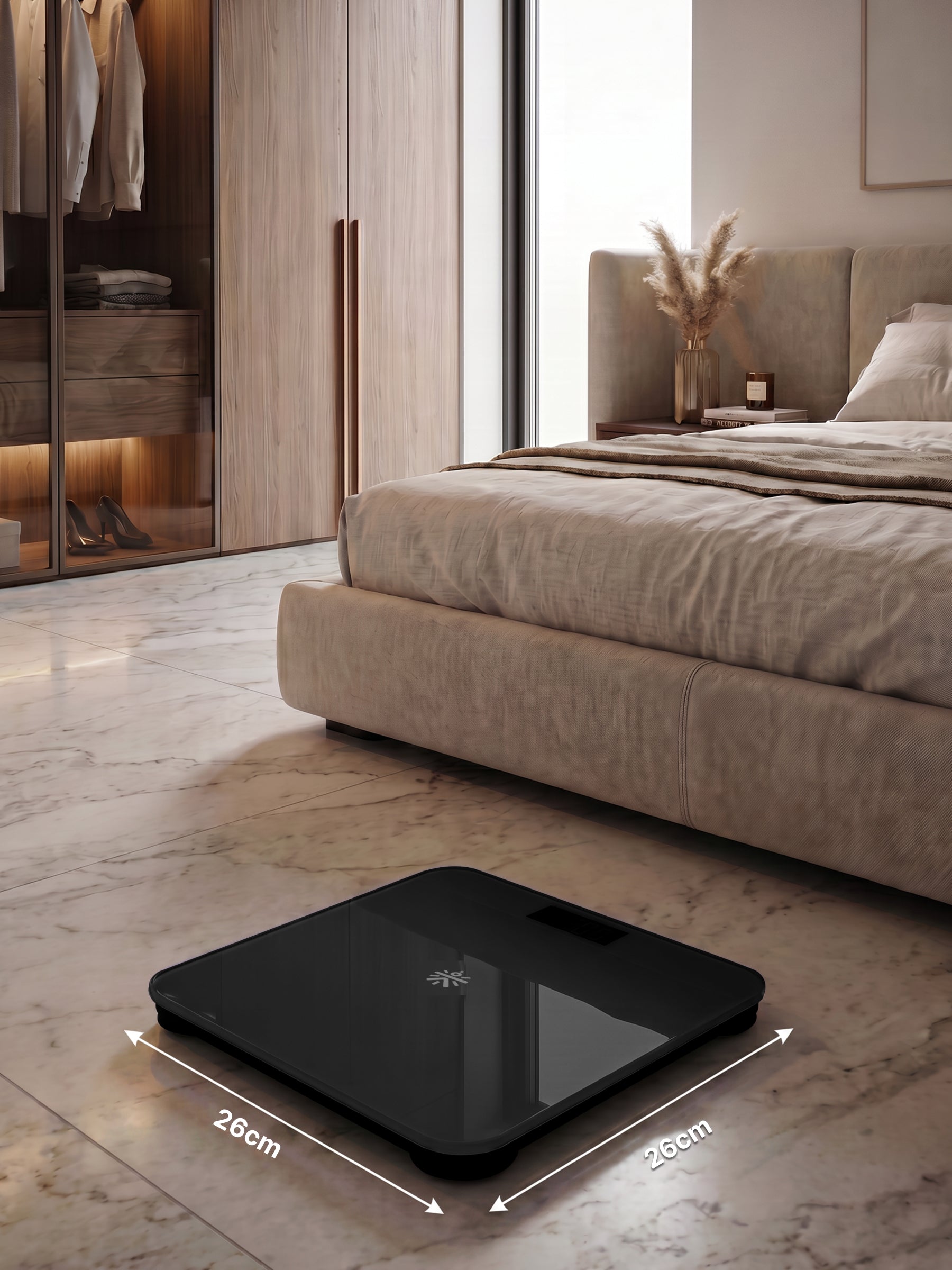 Cult Active body Weighing scale, LCD display, Weight Machine, 180 Kg, Batteries included, Tempered Glass Platform, Ideal for Home Use, Black