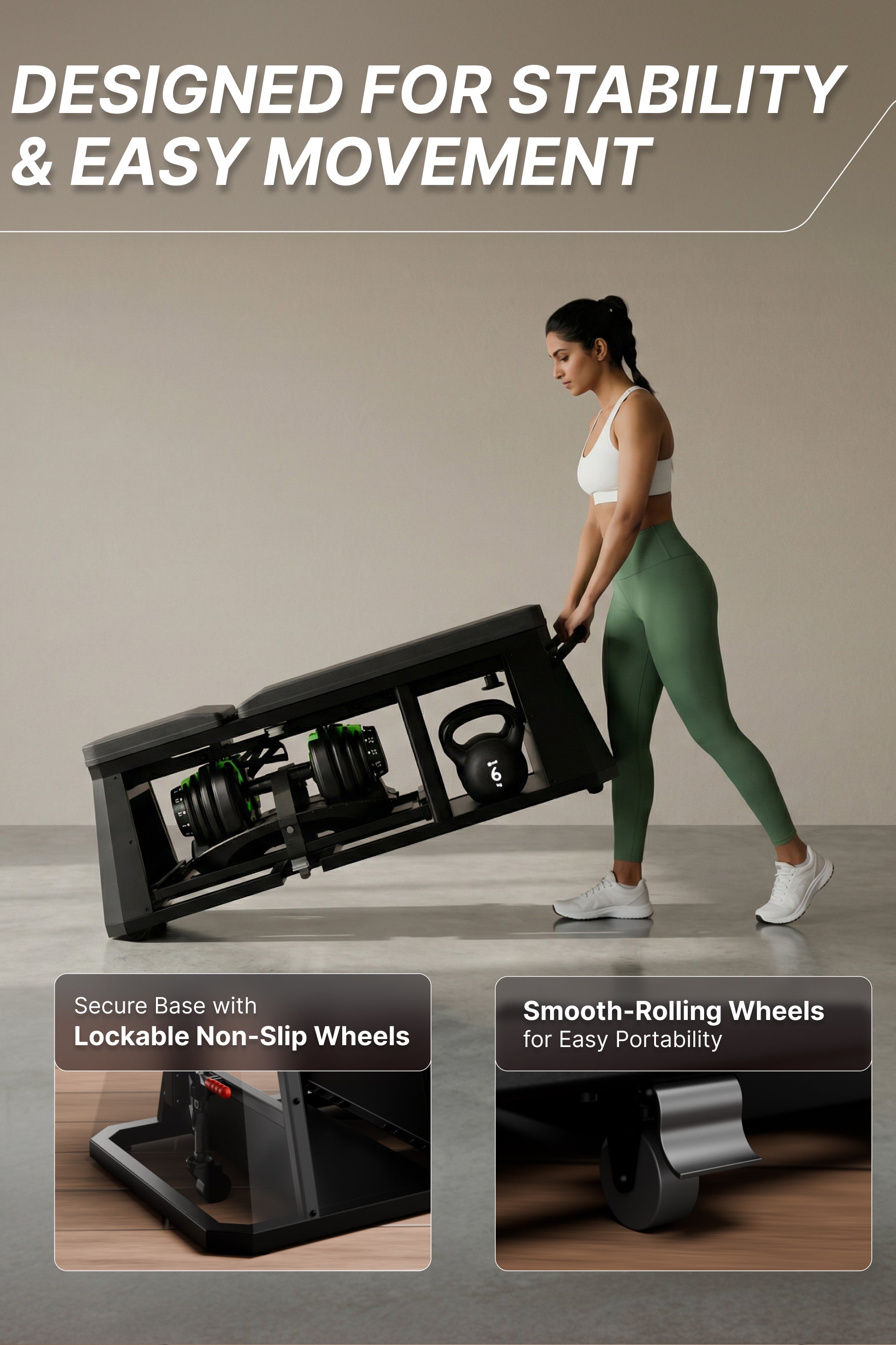 Cult 4 in 1 Multi Home Gym with Cable Crossover, Adjustable Bench, Dumbbell & Weights Storage Rack | 300 Kg Capacity | 8-Level Incline/Decline | 3 Resistance Levels | Perfect for Home Gym