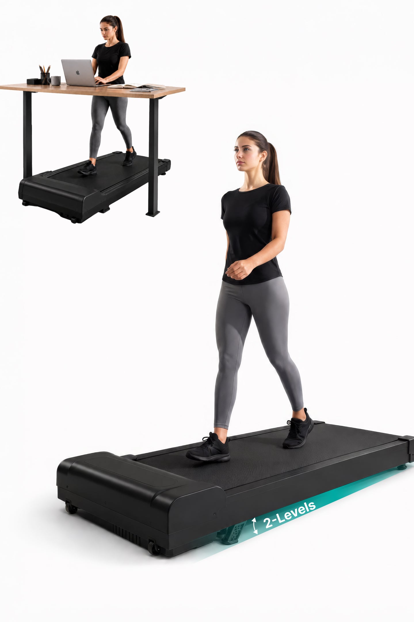 Fitkit by Cult Walking Pad Neo Black (BLDC 3.5HP Peak Power) Compact & Under Desk BLDC Motor Treadmill | Max Weight: 120kg | Home use with Remote Control (with 6 Months Extended Warranty)