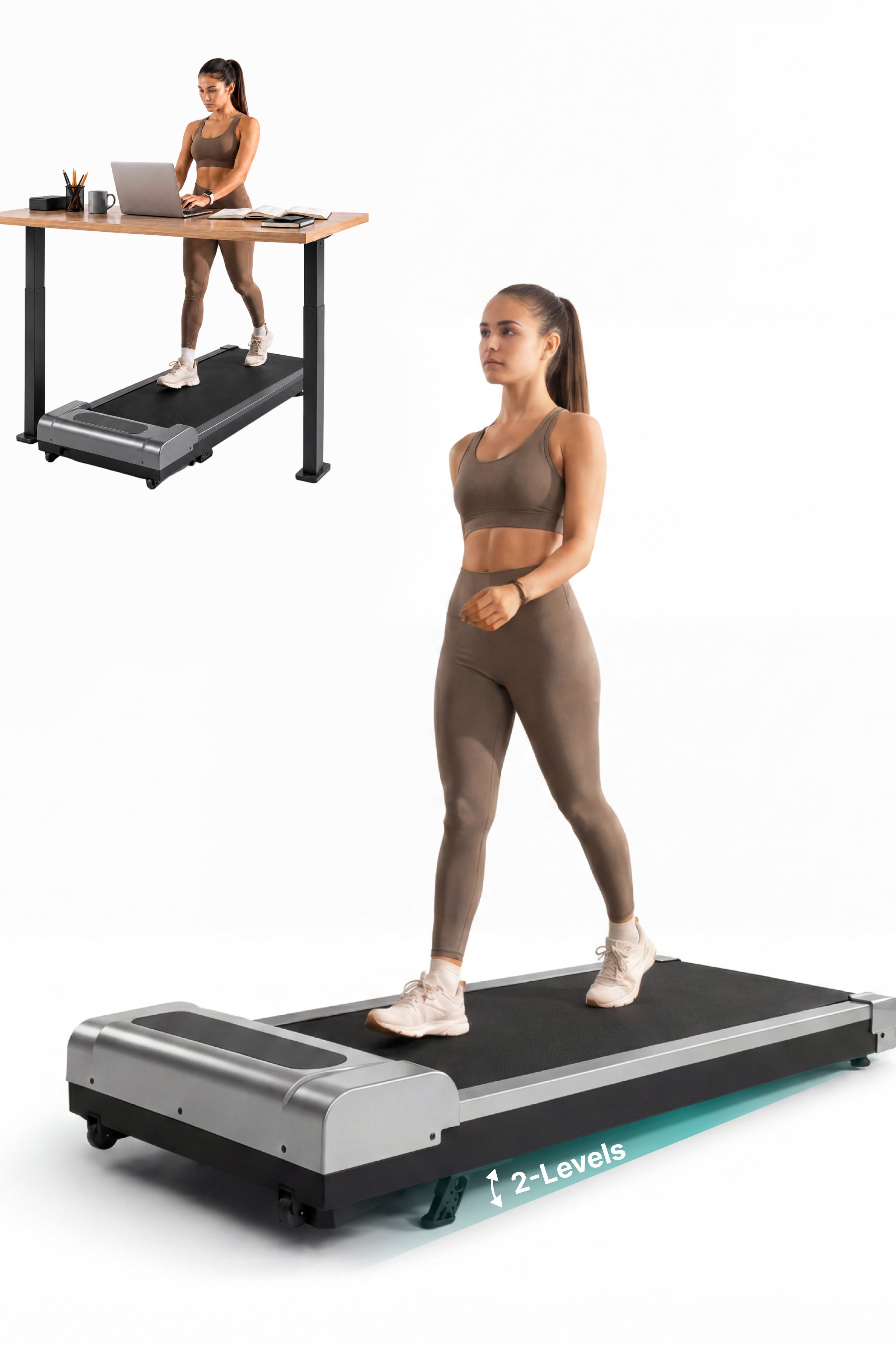 Fitkit by Cult Walking Pad Neo Silver (BLDC 3.5HP Peak Power) Compact & Under Desk BLDC Motor Treadmill | Max Weight: 120kg | Home use with Remote Control (with 6 Months Extended Warranty)