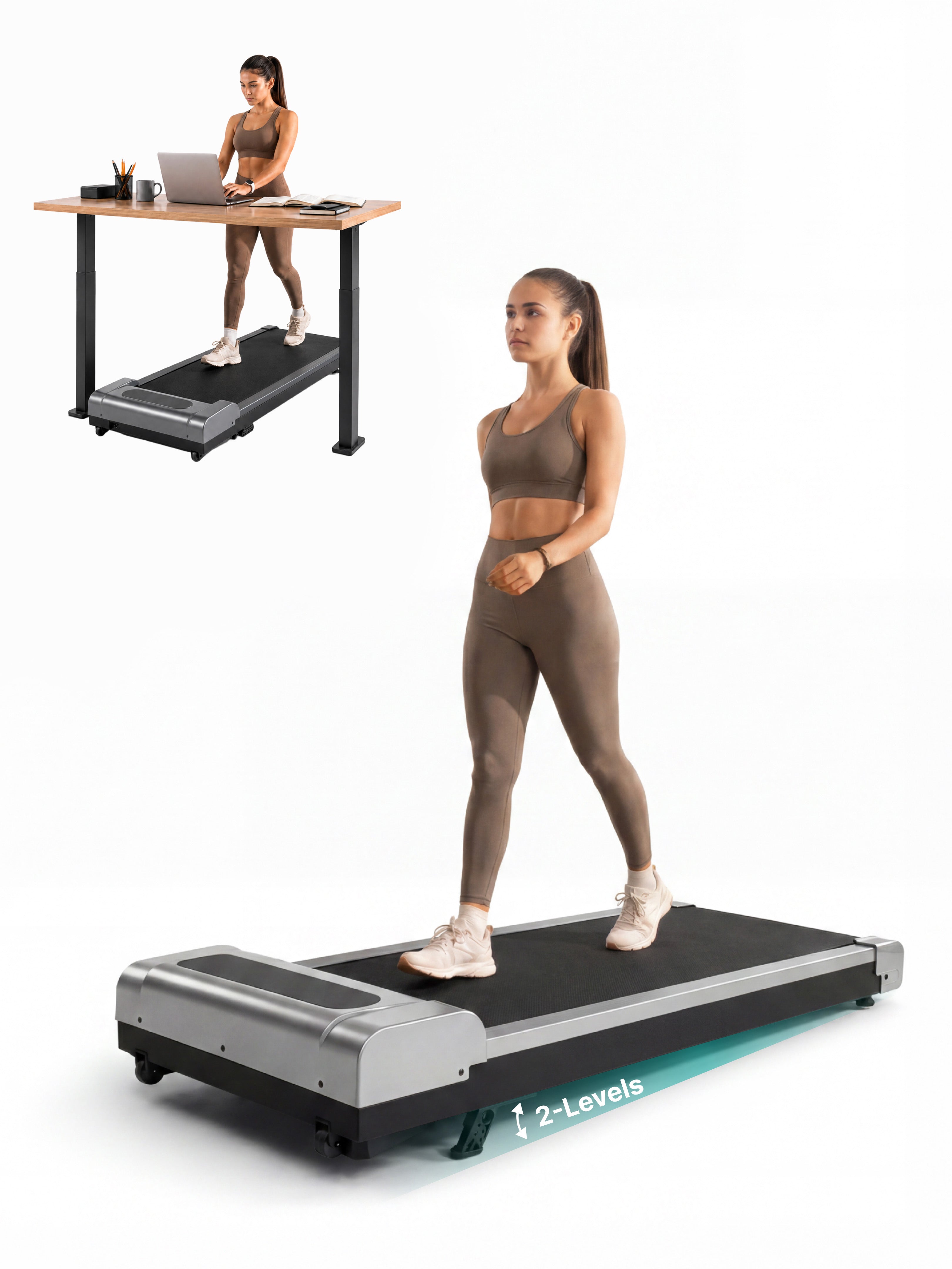 Fitkit by Cult Walking Pad Neo Silver (BLDC 3.5HP Peak Power) Compact & Under Desk BLDC Motor Treadmill | Max Weight: 120kg | Home use with Remote Control (with 6 Months Extended Warranty)
