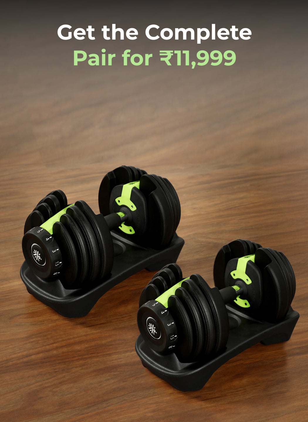 Cult 16kg Adjustable Dumbbell | 12 Weight Options (1.5kg-16kg) | Quick Weight Adjustment Dial | Non-Slip Compact Home Gym Dumbbell - Black