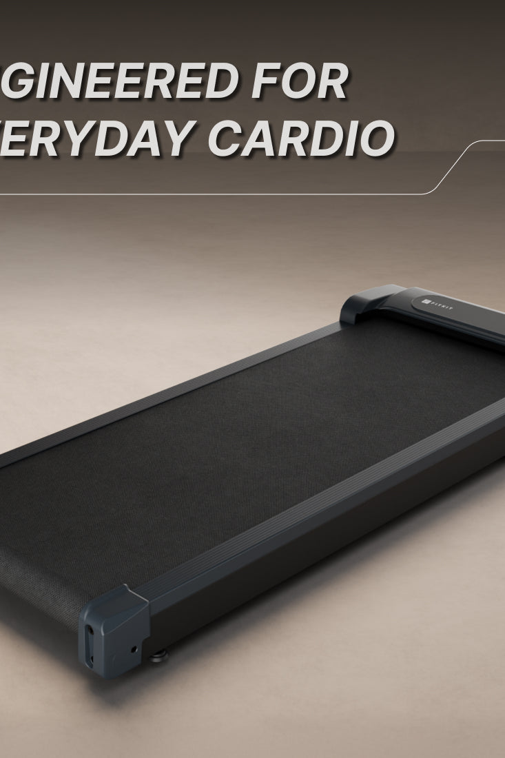 Fitkit by Cult Walking Pad Neo Grey (BLDC 3.5HP Peak Power) Compact & Foldable Under Desk BLDC Motor Treadmill | Max Weight: 120kg | Home use with Remote Control
