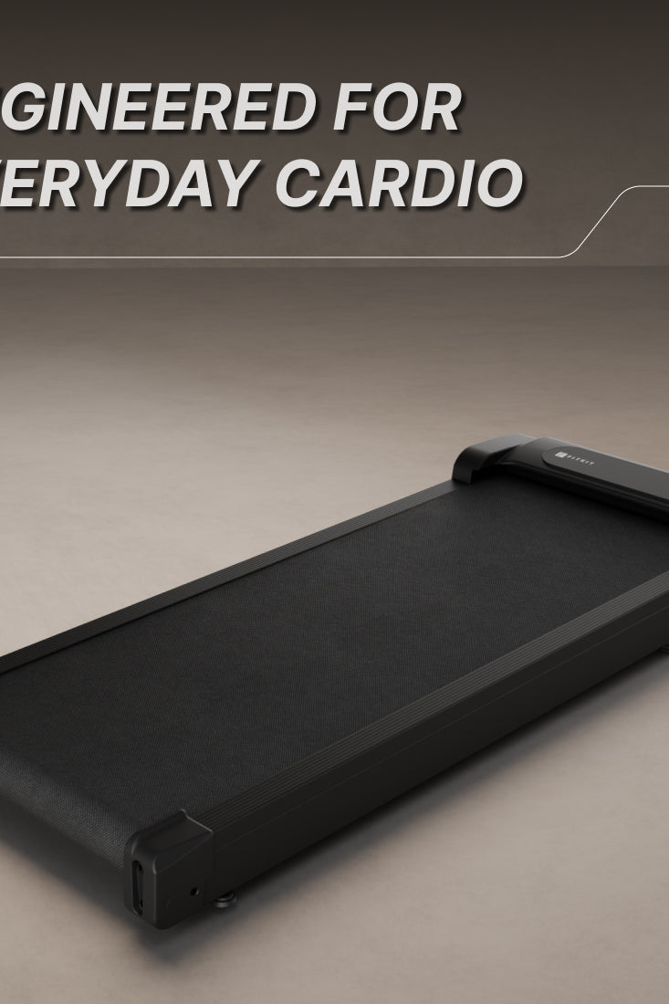 Fitkit by Cult Walking Pad Neo Black (BLDC 3.5HP Peak Power) Compact & Foldable Under Desk BLDC Motor Treadmill | Max Weight: 120kg | Home use with Remote Control
