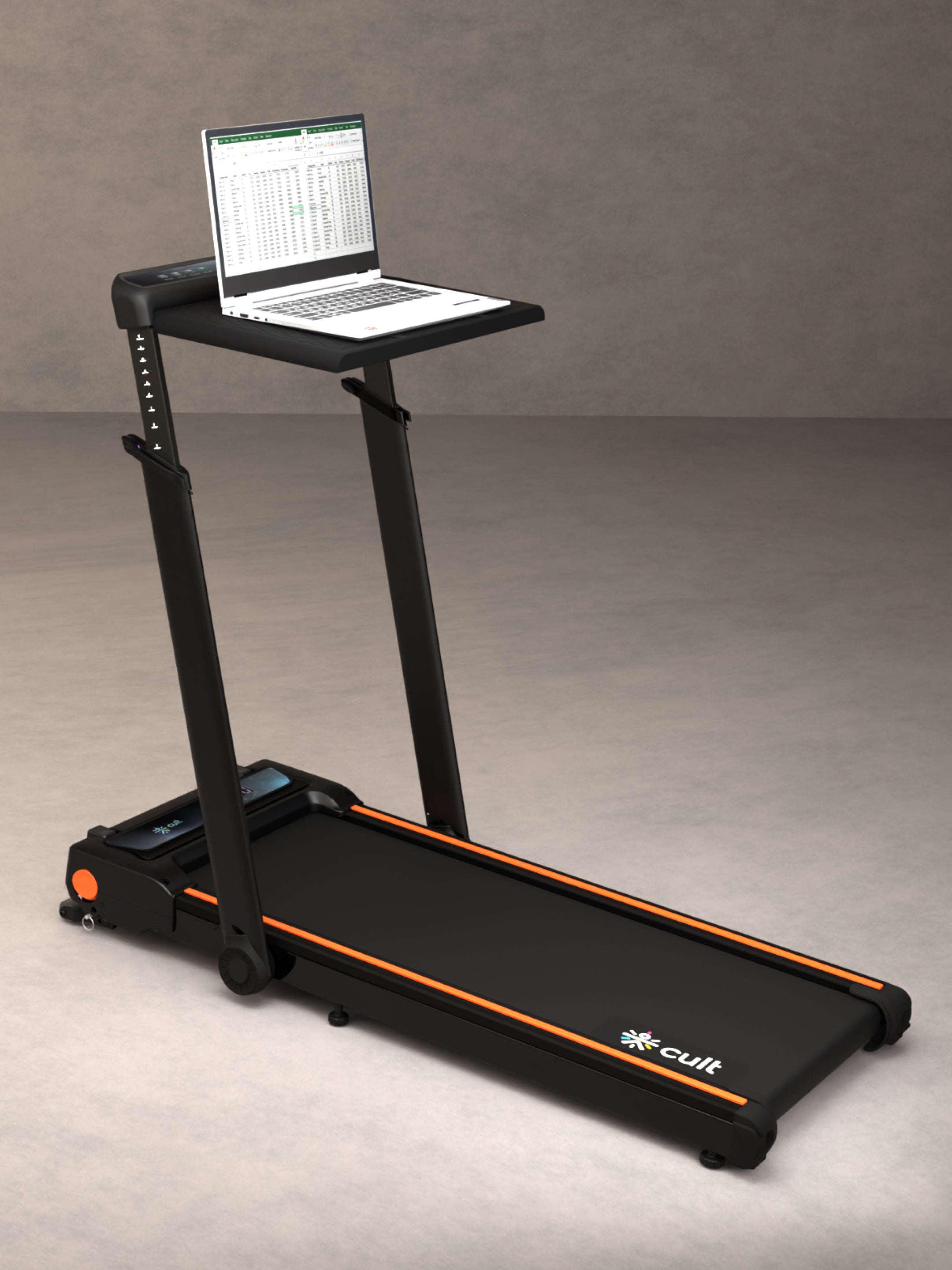 Cult Treadmill with Desk 5.5 HP Peak Motorized 3 in 1 Foldable Treadmill for Home Workout | Max User 120kg, Speed up to 12 km/hr with Adjustable & Detachable Desk with Tablet Holder