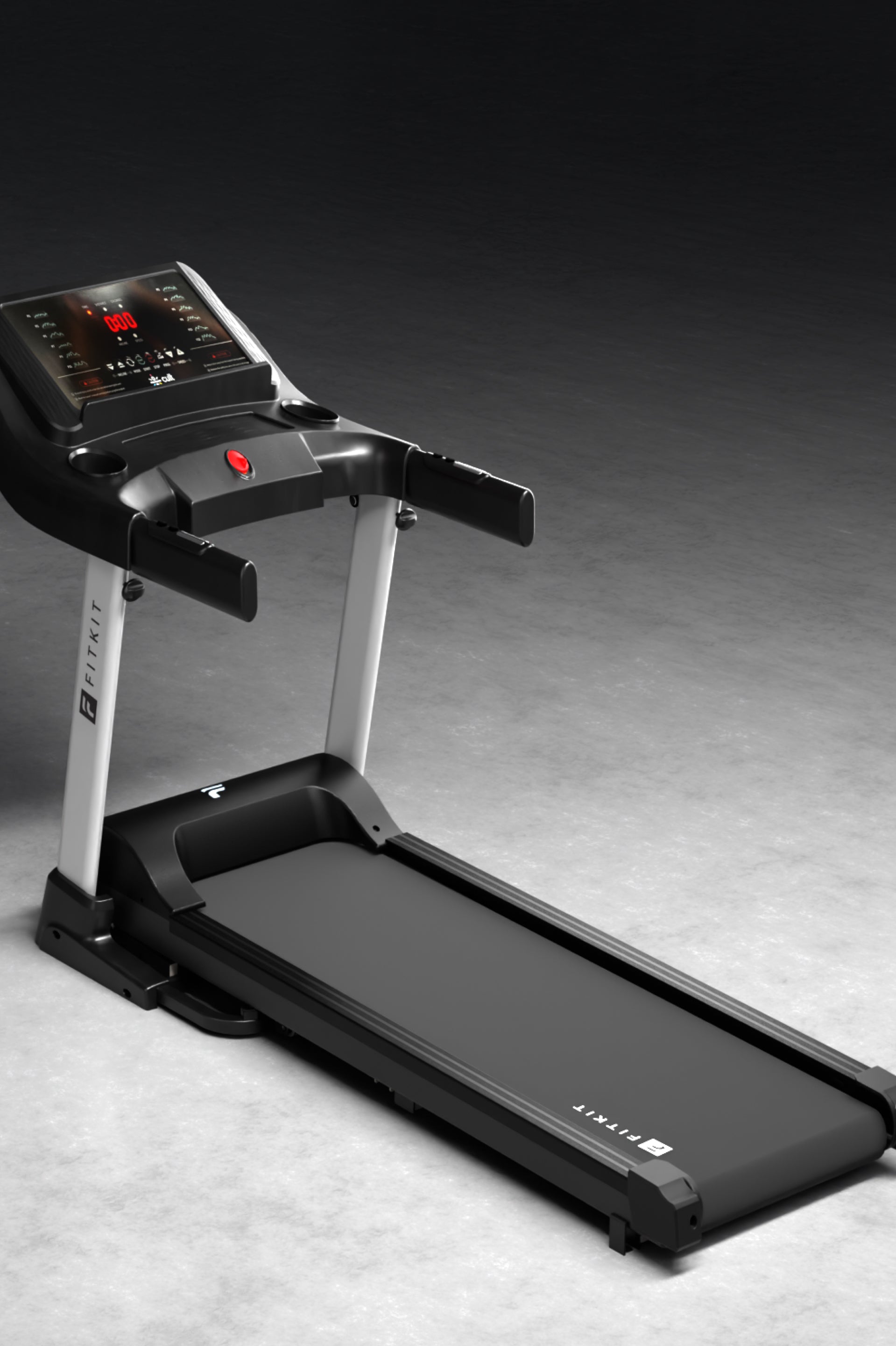 Fitkit by Cult FT100 Smart Incline Motorised Treadmill | 4.5 HP BLDC Motor | 110kg Capacity | 15-Level Auto Incline | 12 km/hr Speed | Foldable & Easy-Move Wheels | 12 Preset Workout | Ideal for Home Use (with 6 Months Extended Warranty)
