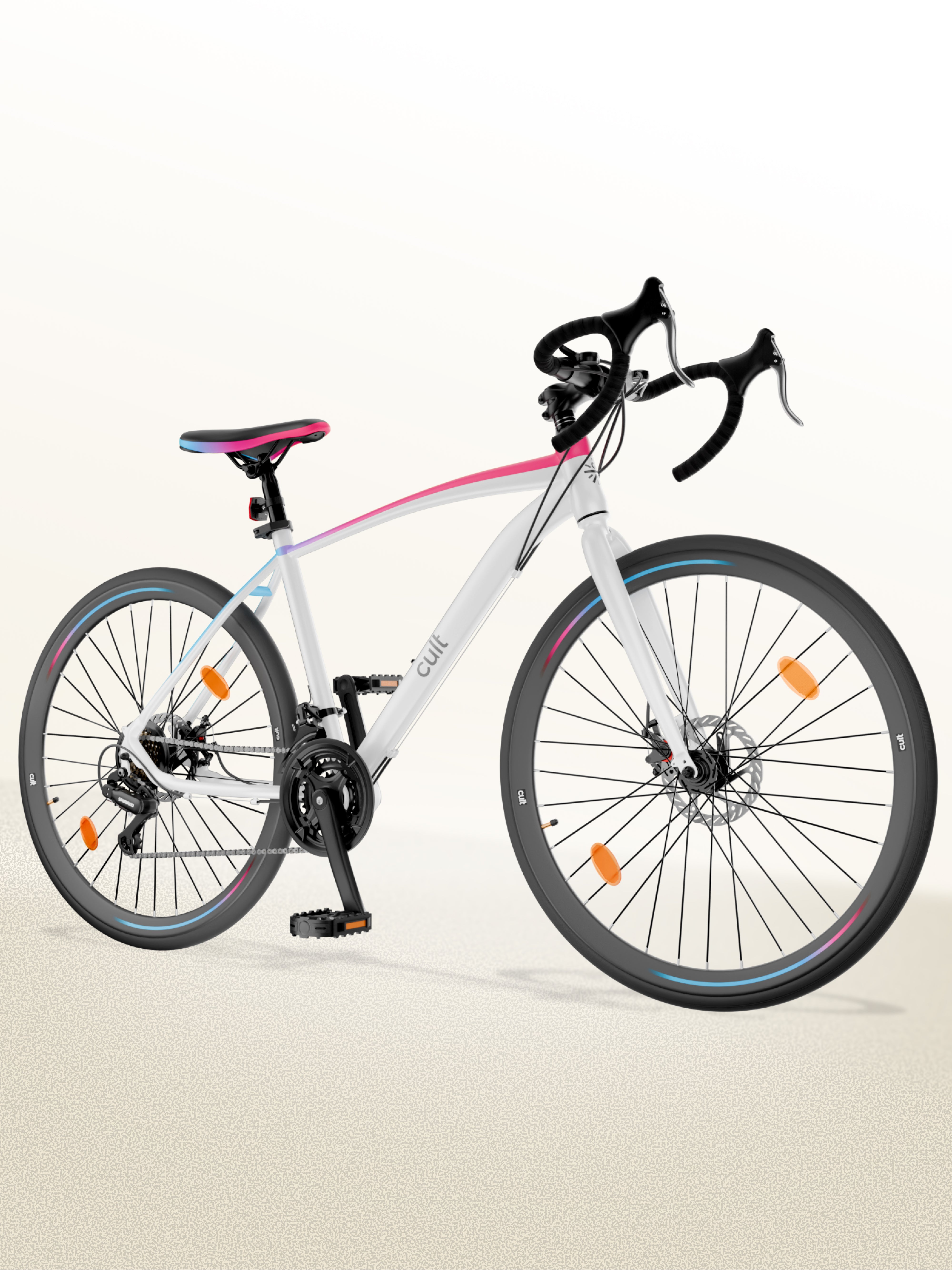 Cult Thrust 700C Road Cycle with 21 Speed Shimano Gears – White