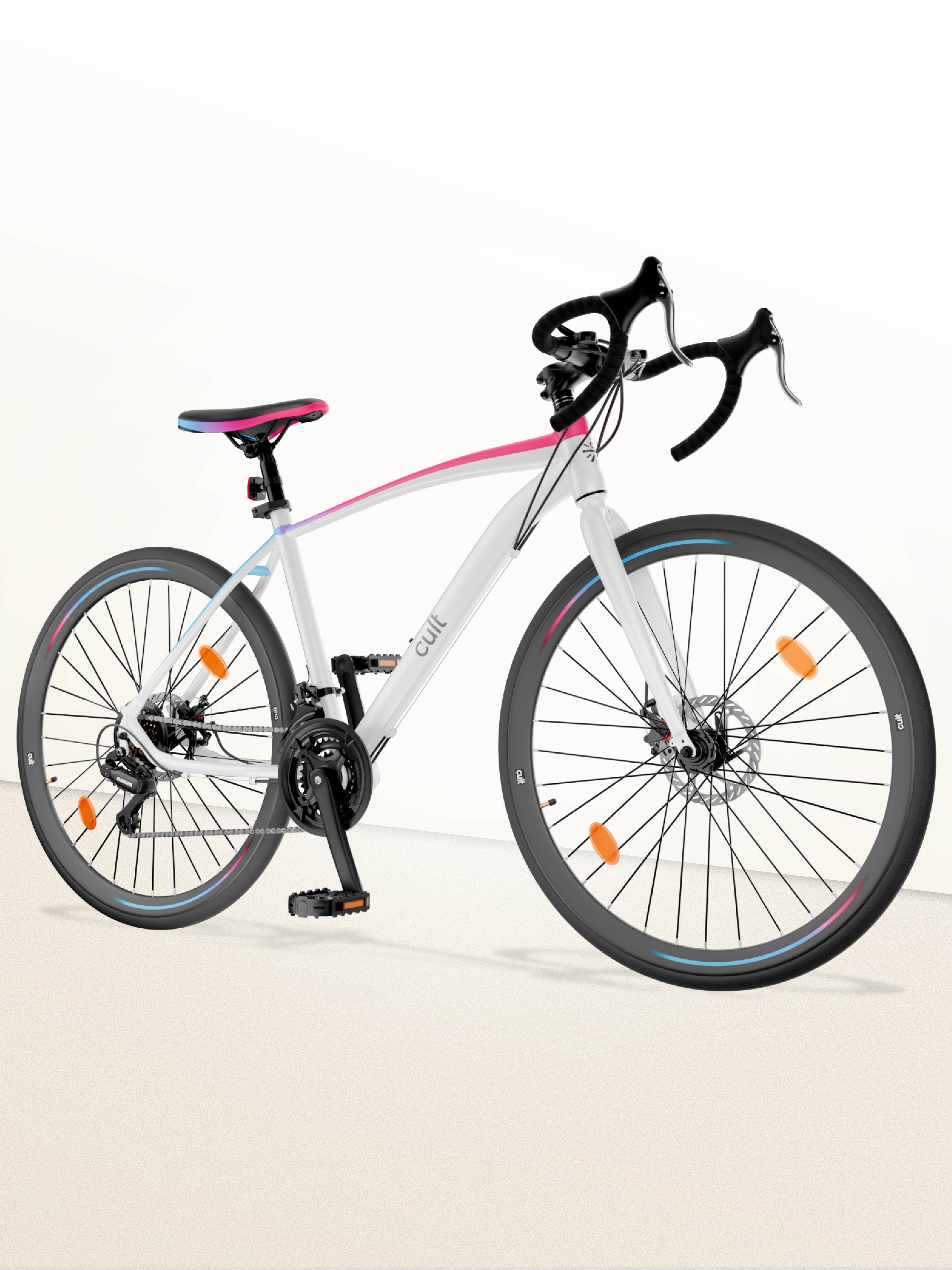 Cult Thrust 700C Road Cycle with 21 Speed Shimano Gears – White