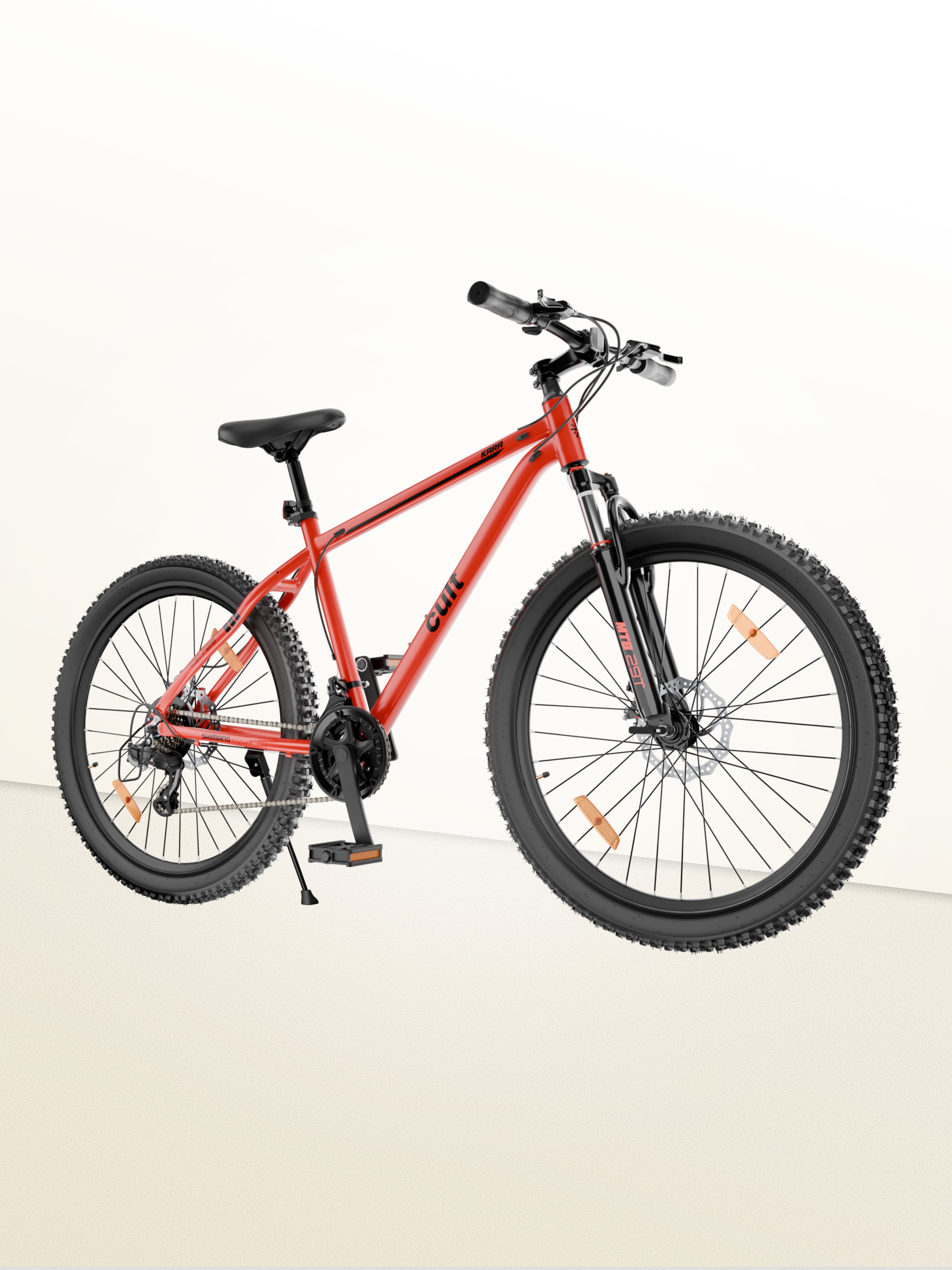 Cult Kara 29T Alloy Mountain Bike with Dual Disc Brake and Front Suspension, Red