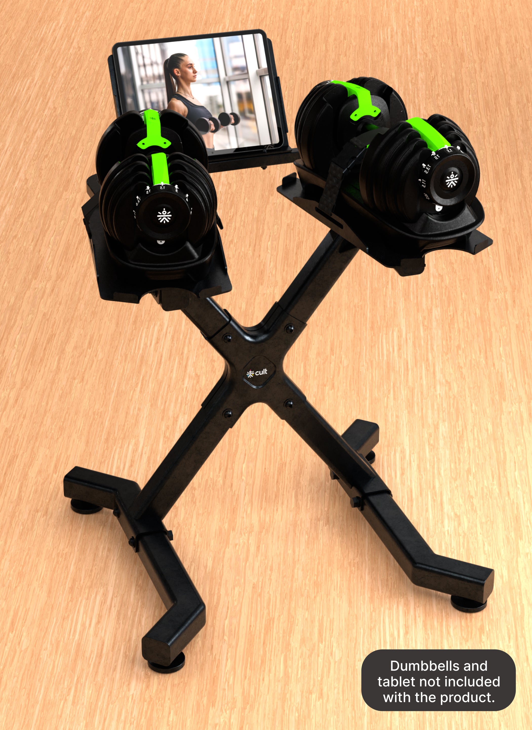 Cult Dumbbell Stand | 100 KG Weight Capacity | With Wheels & Tablet Holder | Protected Edges | Compact Home Gym Storage (6 Months extended Warranty only on Cultstore.com)