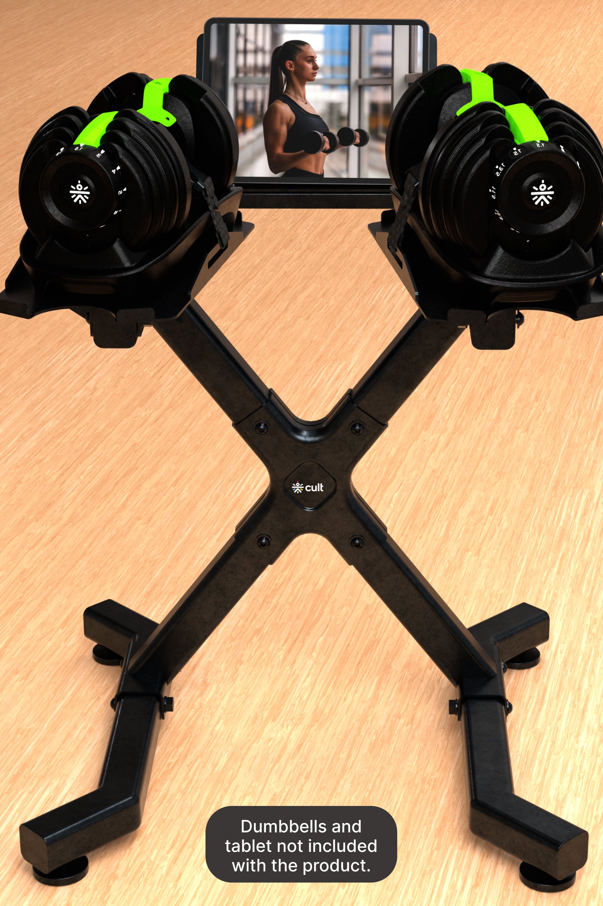 Cult Dumbbell Stand | 100 KG Weight Capacity | With Wheels & Tablet Holder | Protected Edges | Compact Home Gym Storage (6 Months extended Warranty only on Cultstore.com)