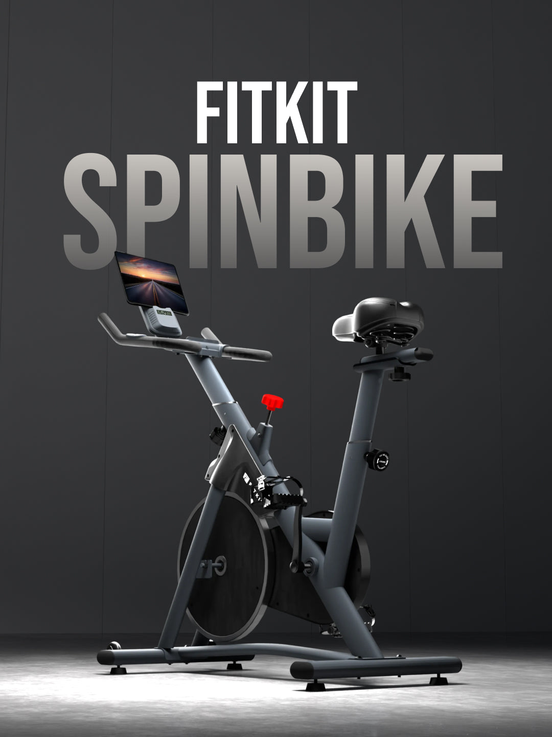 Fitkit by Cult FK7004 Premium Magnetic Spin Bike | 130kg Support | Stepless Resistance & 8kg Flywheel | LCD Display with Heart-Rate Tracking | Tablet Holder | Smooth & Silent Ride for Home Fitness