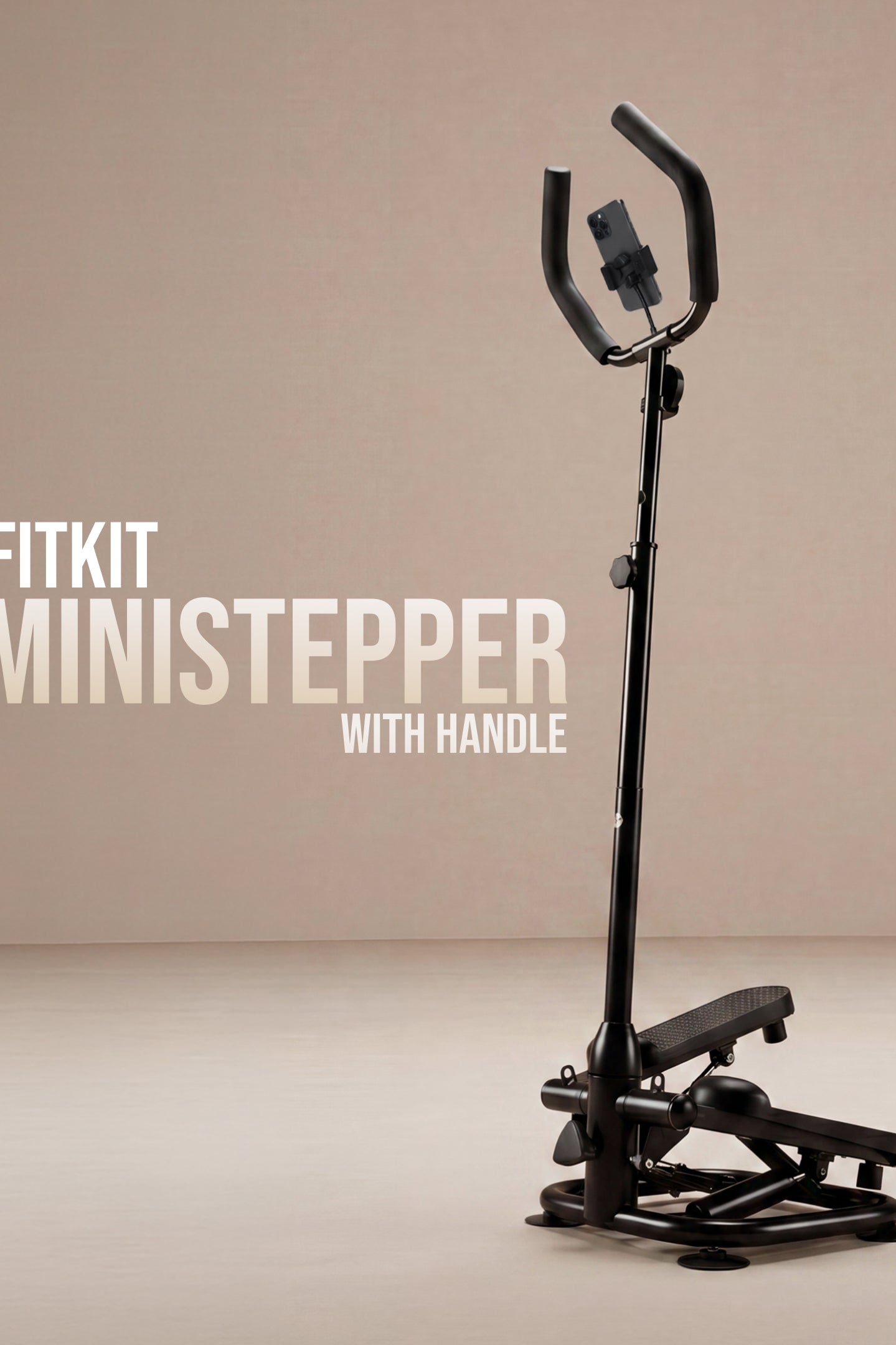 Fikit by Cult Mini Stepper with Handle | Anti-Slip Wide Pedals | Versatile Home Exercise Machine | Sturdy Design | Compact for Home Workout - Black