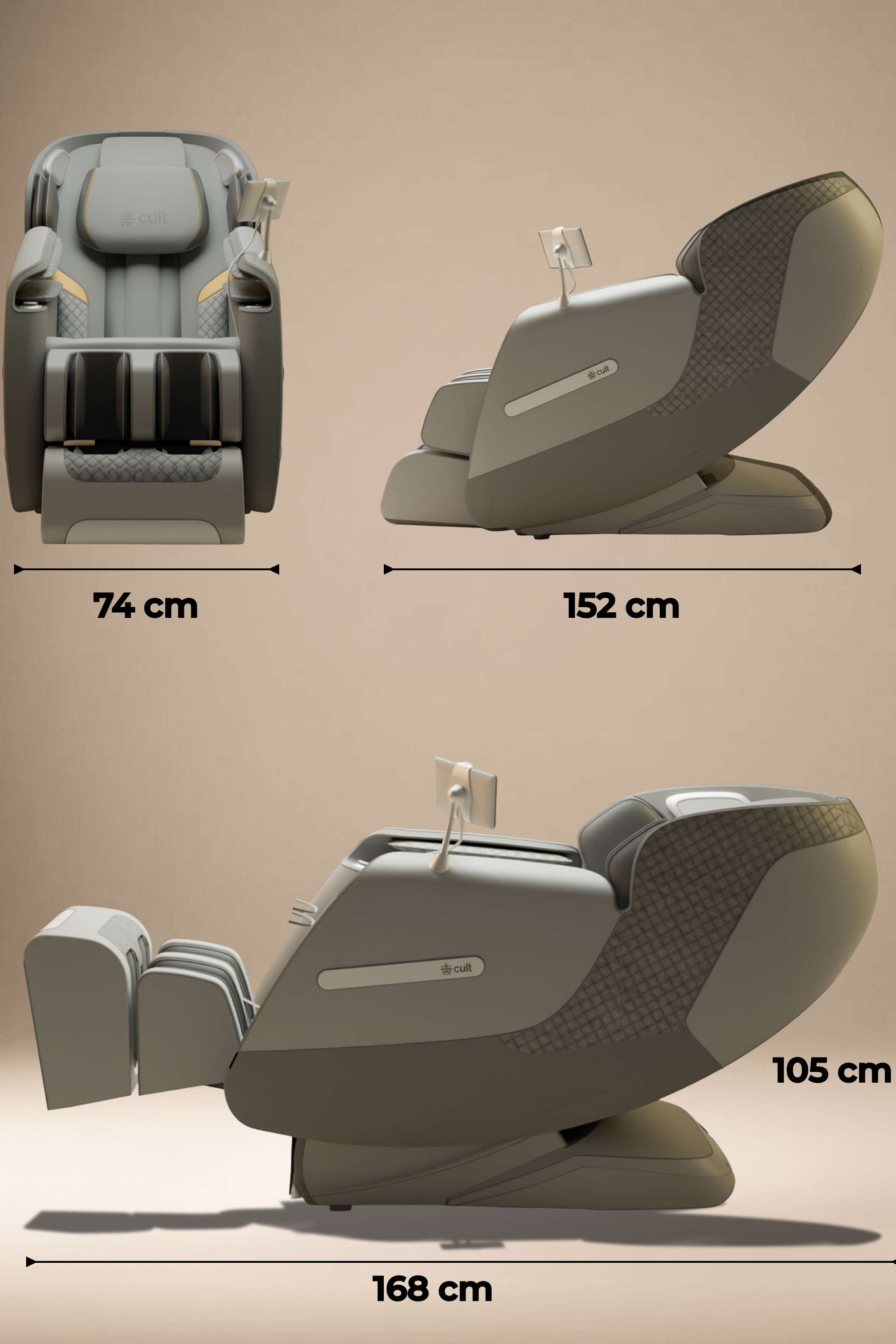 Cult LUXE Massage Chair | Zero Gravity with AI Voice & Bluetooth | 3D Experience | Smart Dial & 18 Preset Programs | Smart Touch Screen