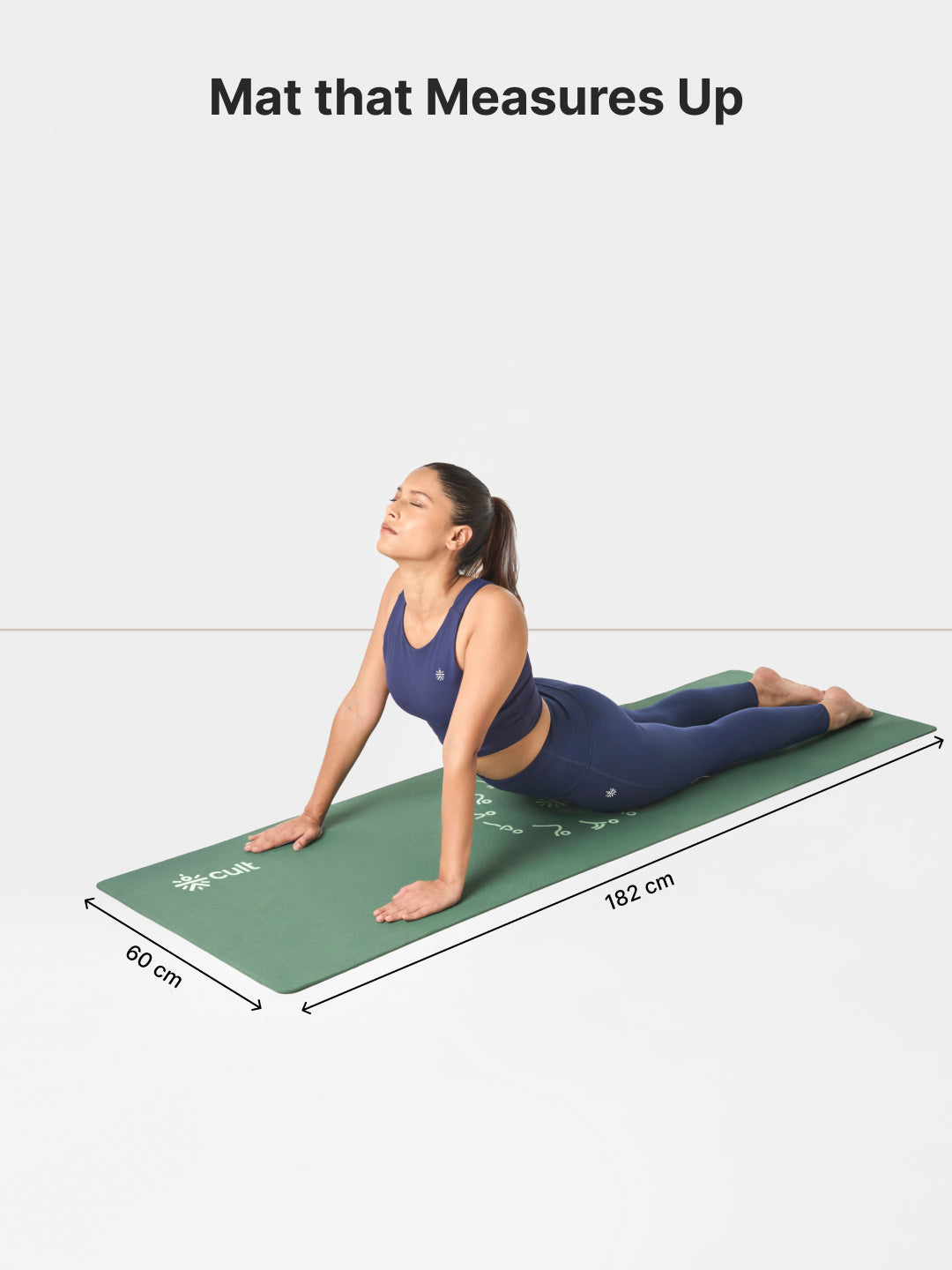 cult Aroma Infused TPE Yoga Mat 6 mm Anti Skid Non Slip Exercise Mat with Carry Bag for Yoga Workout Gym Green