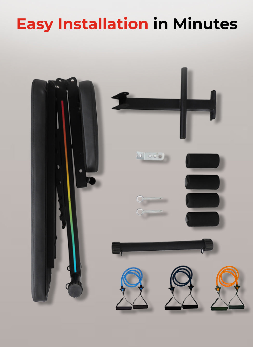 Cult Strivo Foldable Adjustable Workout Bench | 350Kg Max Weight | 8-Level Incline & Decline | High-Density Cushioning & Heavy-Duty Steel Frame Home Use Bench