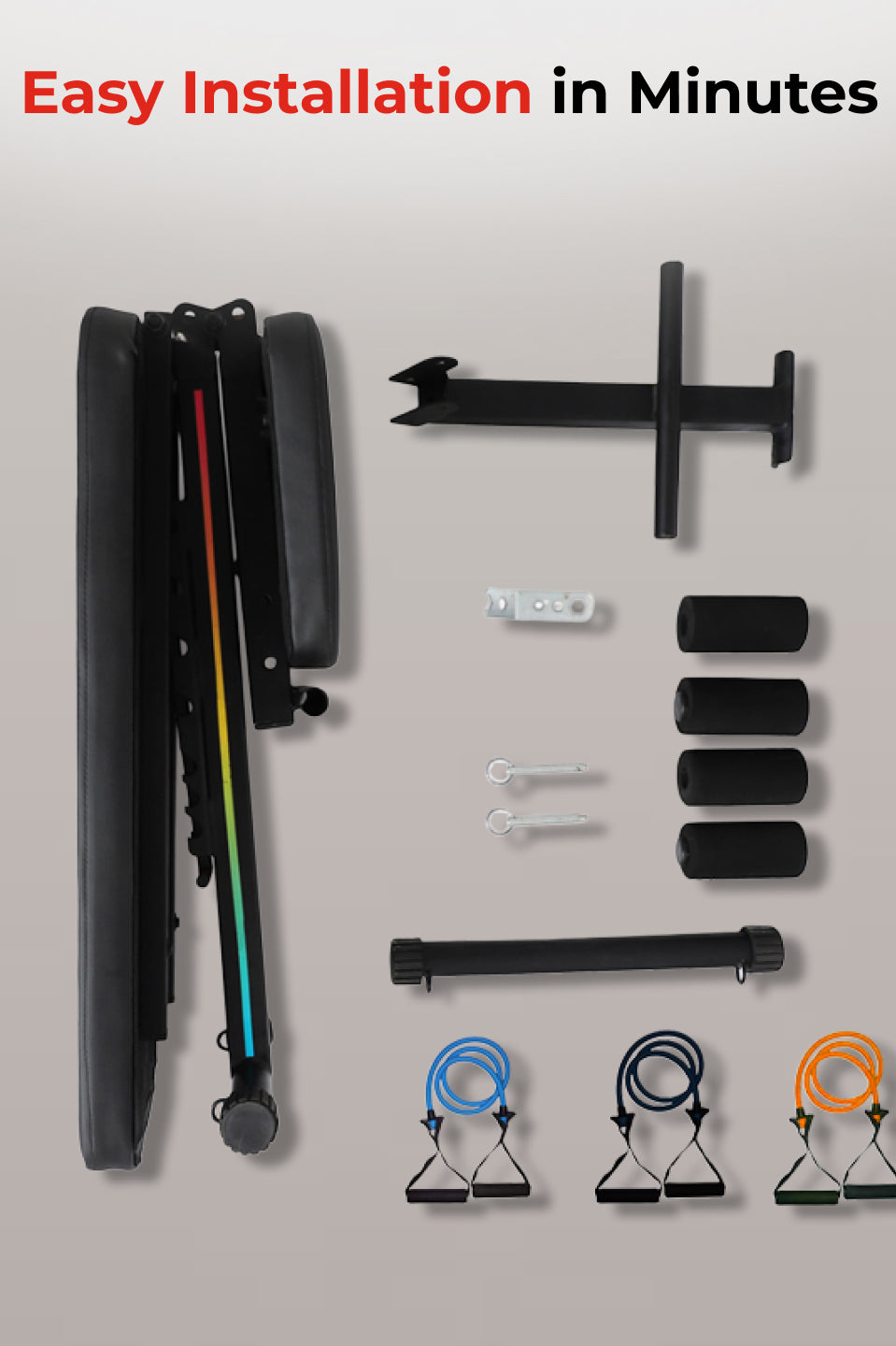 Cult Strivo Foldable Adjustable Workout Bench | 350Kg Max Weight | 8-Level Incline & Decline | High-Density Cushioning & Heavy-Duty Steel Frame Home Use Bench