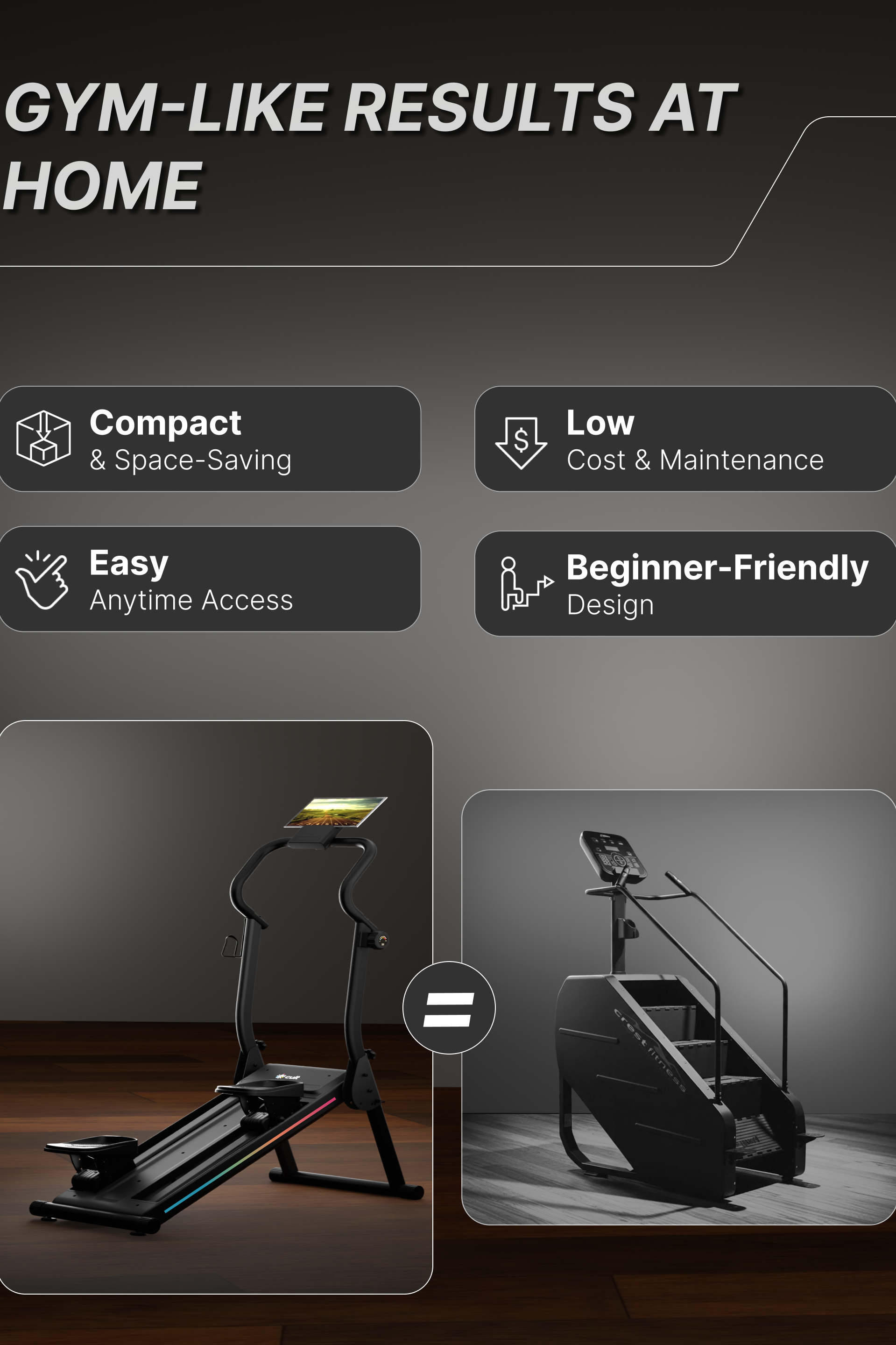 Cult Ever Climb Climber Machine | 150 kg Max Weight | 8-Level Magnetic Resistance | 3-Level Incline & Pedal Inclination | Foldable with Wheels | LED Display & Tablet Holder | Ideal for Home use