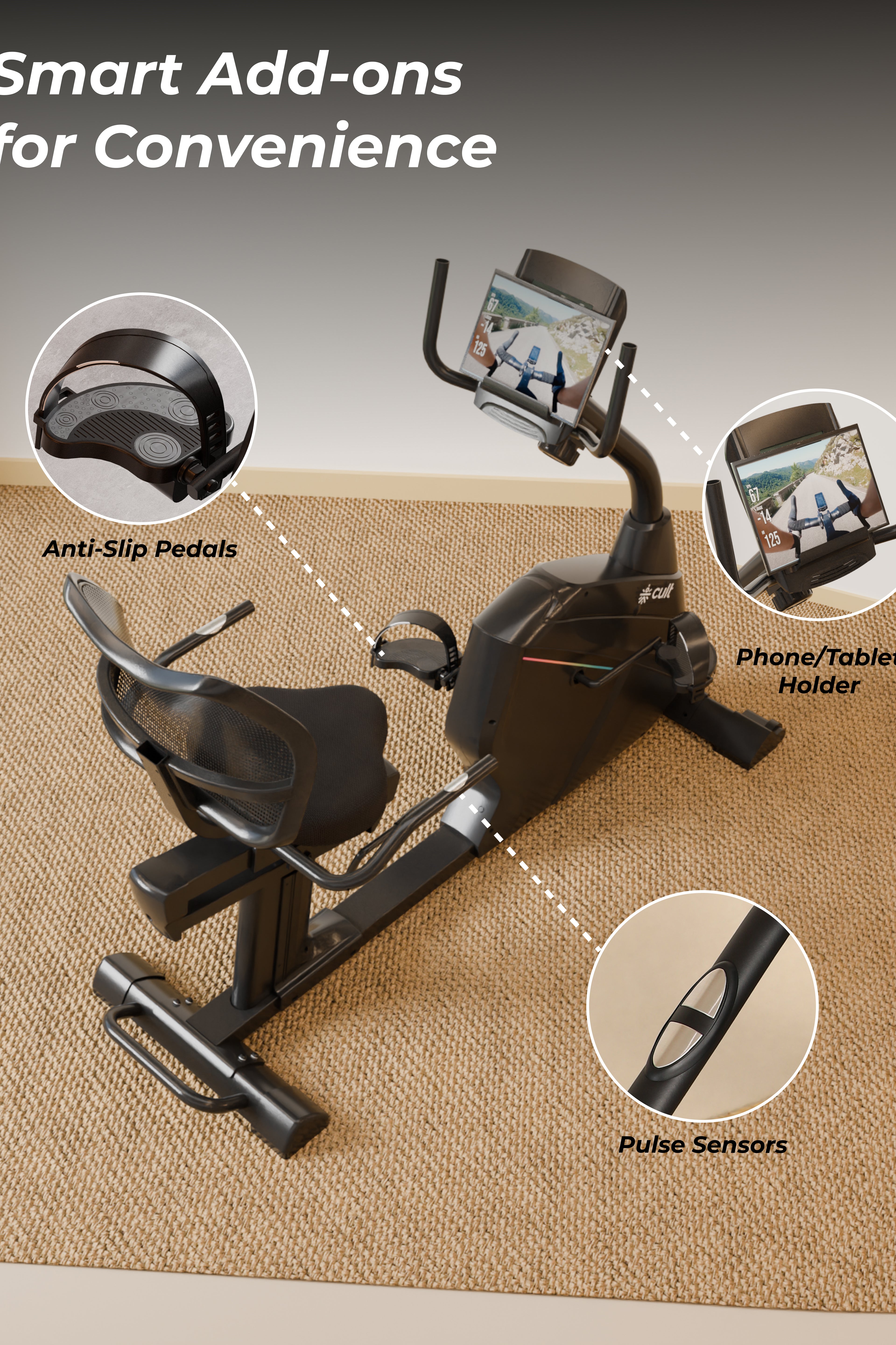 Cult SmartBikeBariPro Magnetic Recumbent Bike| 8Kg Flywheel | Max Weight: 150Kg | Home Use Recumbent Exercise Bike