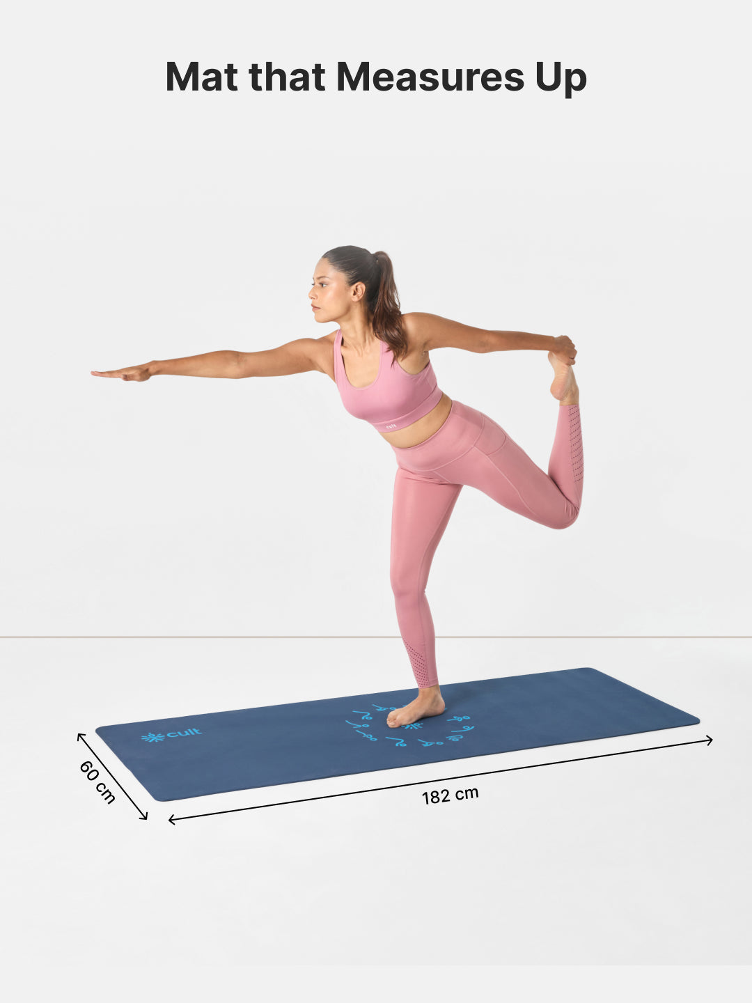 cult Aroma Infused TPE Yoga Mat 6 mm Anti Skid Non Slip Exercise Mat with Carry Bag for Yoga Workout Gym Blue