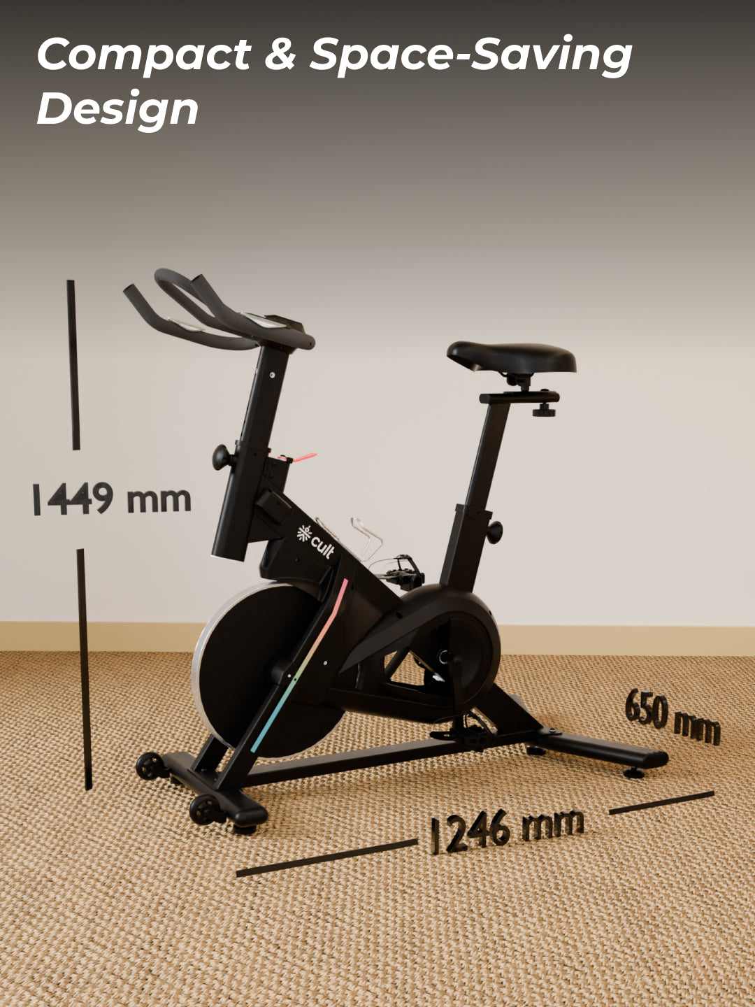 Cult SmartSpinVolt Magnetic Spin Bike | 10Kg Flywheel | 140kg Max Weight | Home Use Exercise Bike