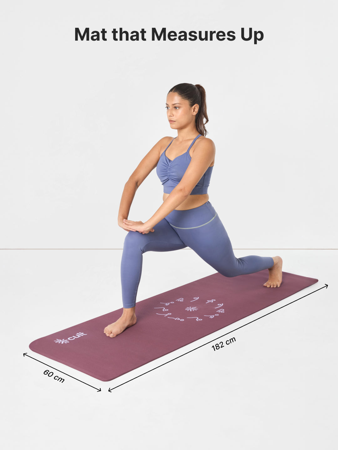 cult Aroma Infused TPE Yoga Mat 6 mm Anti Skid Non Slip Exercise Mat with Carry Bag for Yoga Workout Gym Wine