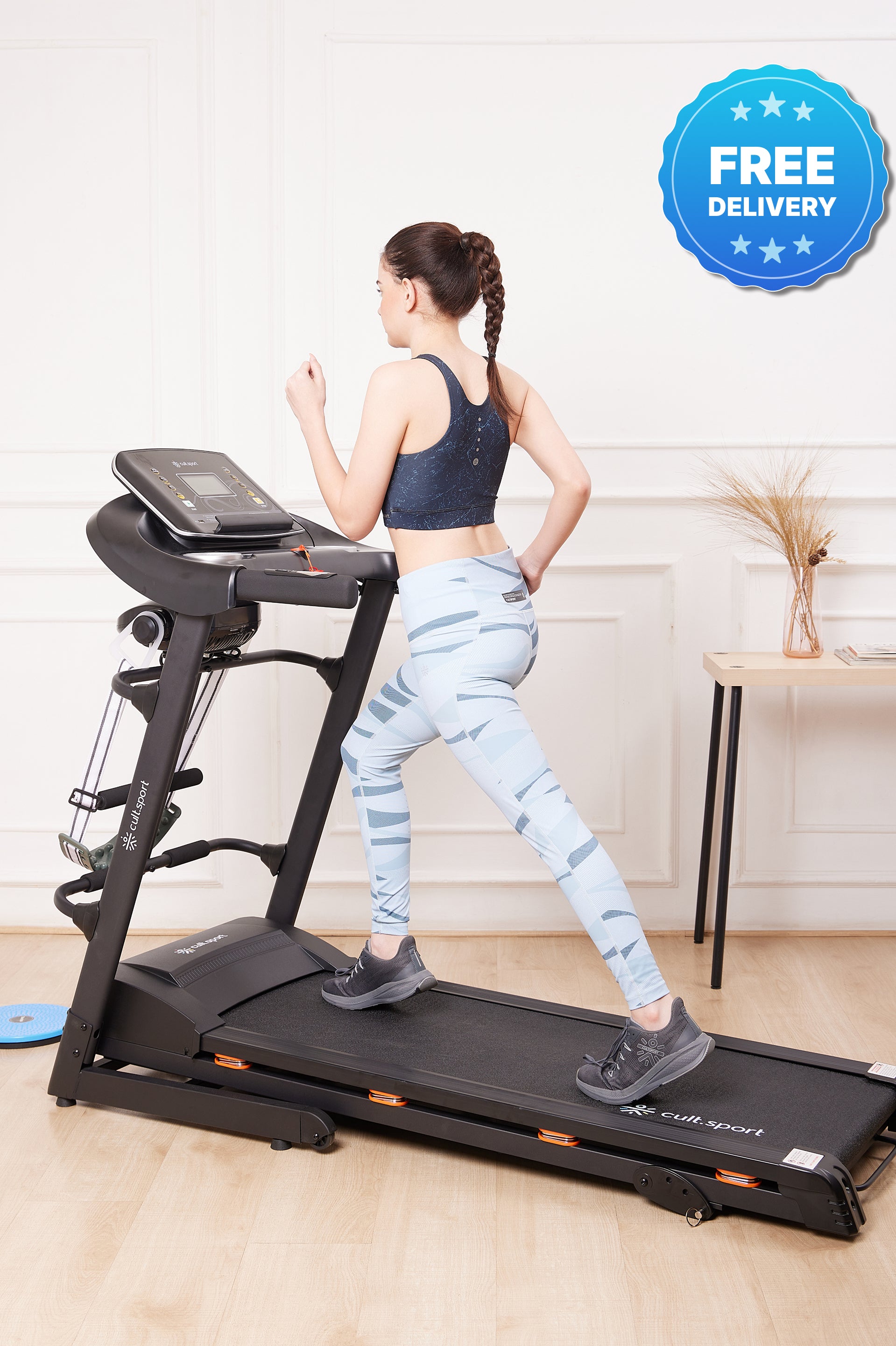 Smartrun Cairo 4 HP Peak Treadmill | 3-level Manual-Incline & Massager | Max Weight-110kg | Max Speed-14.8kmph (with 6 months extended warranty)
