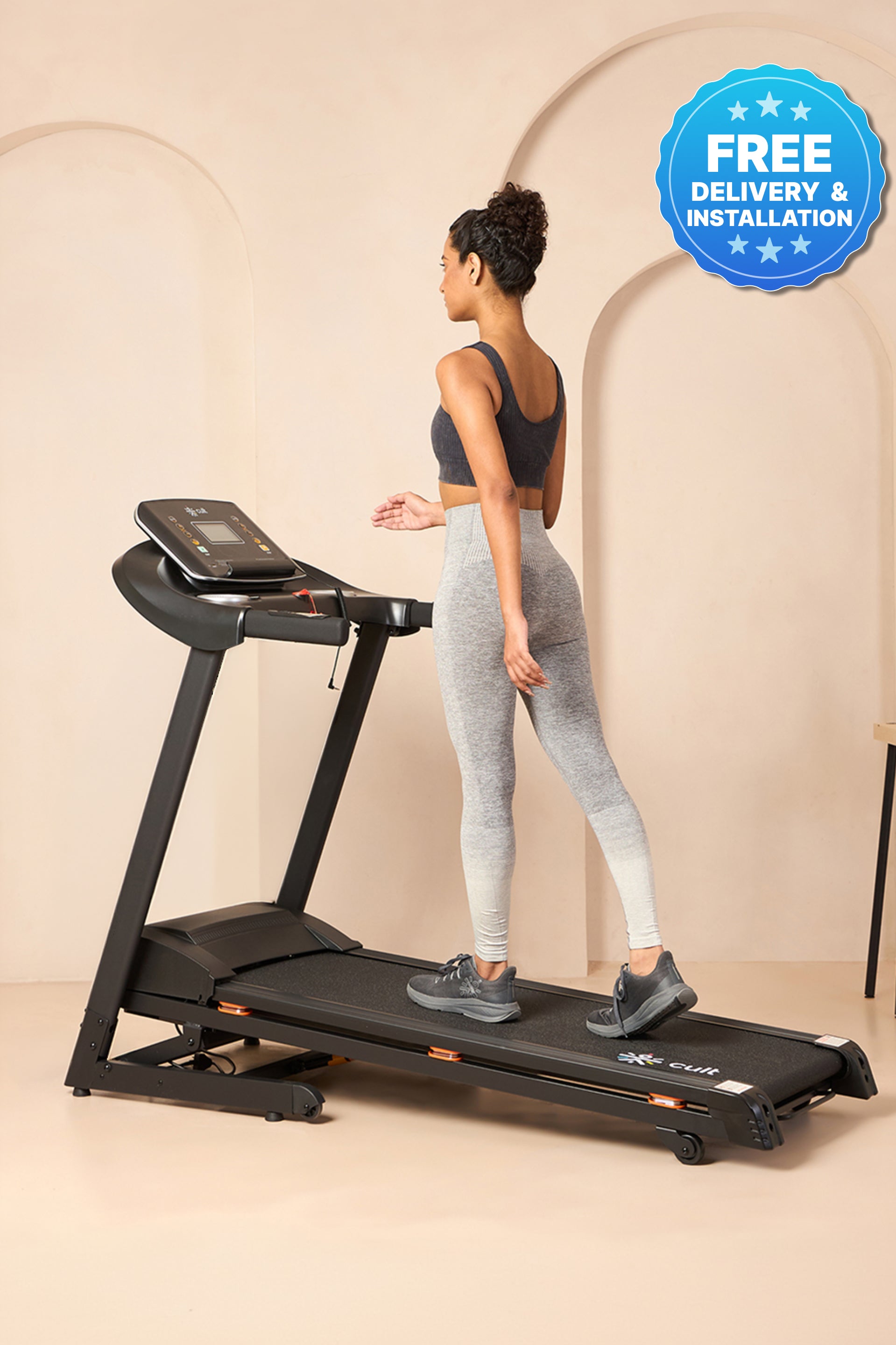 CultRunM4Auto 5 HP Peak Treadmill | 15-level Auto-Incline & Massager | Max Weight-120kg | Max Speed-14.8kmph (with 6 Months Extended Warranty)