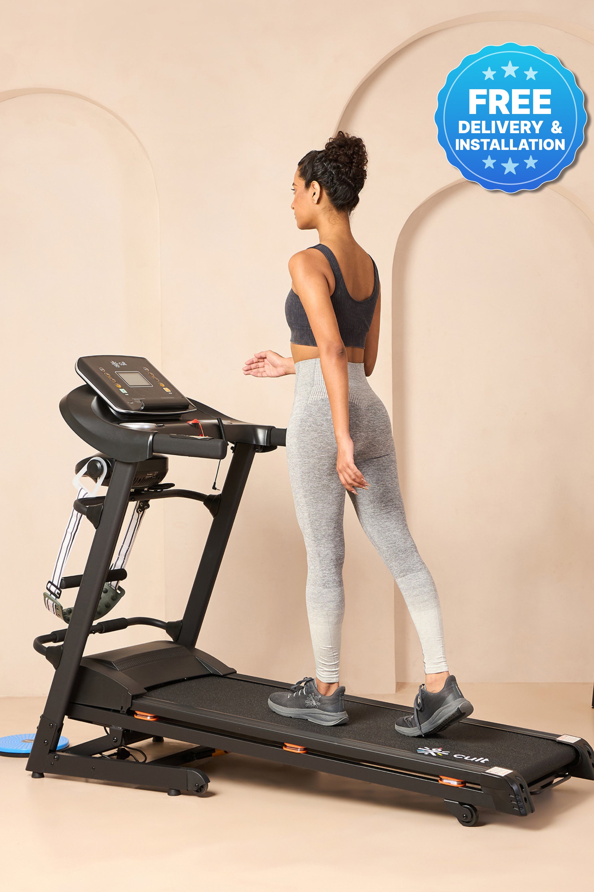 CultRunM4Auto 5 HP Peak Treadmill | 15-level Auto-Incline & Massager | Max Weight-120kg | Max Speed-14.8kmph (with 6 Months Extended Warranty)