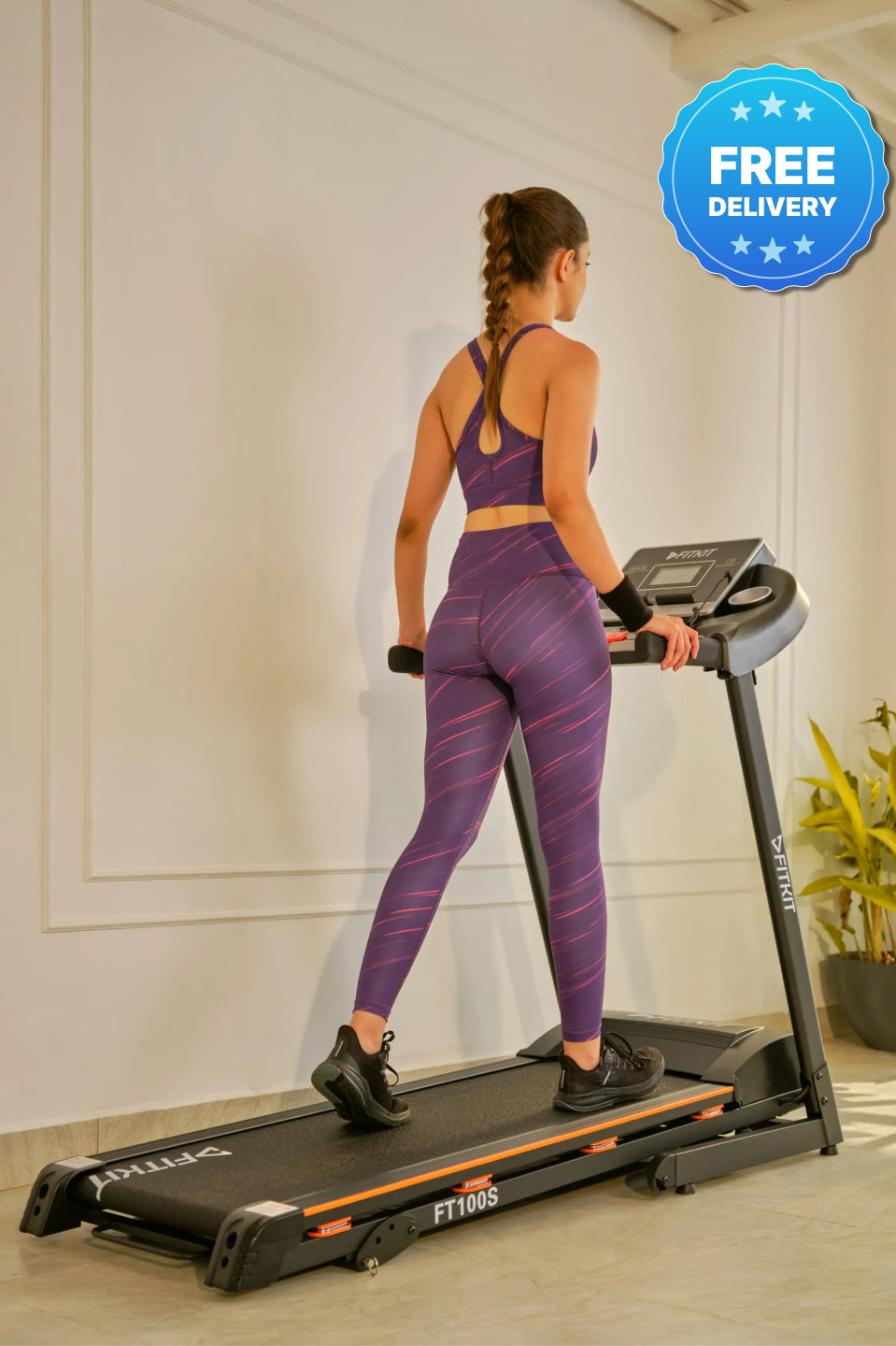 FT100S Treadmill 3.25HP | 3-level Manual-Incline | Max Weight-110kg | Max Speed-14.8kmph (with 6 months extended warranty)