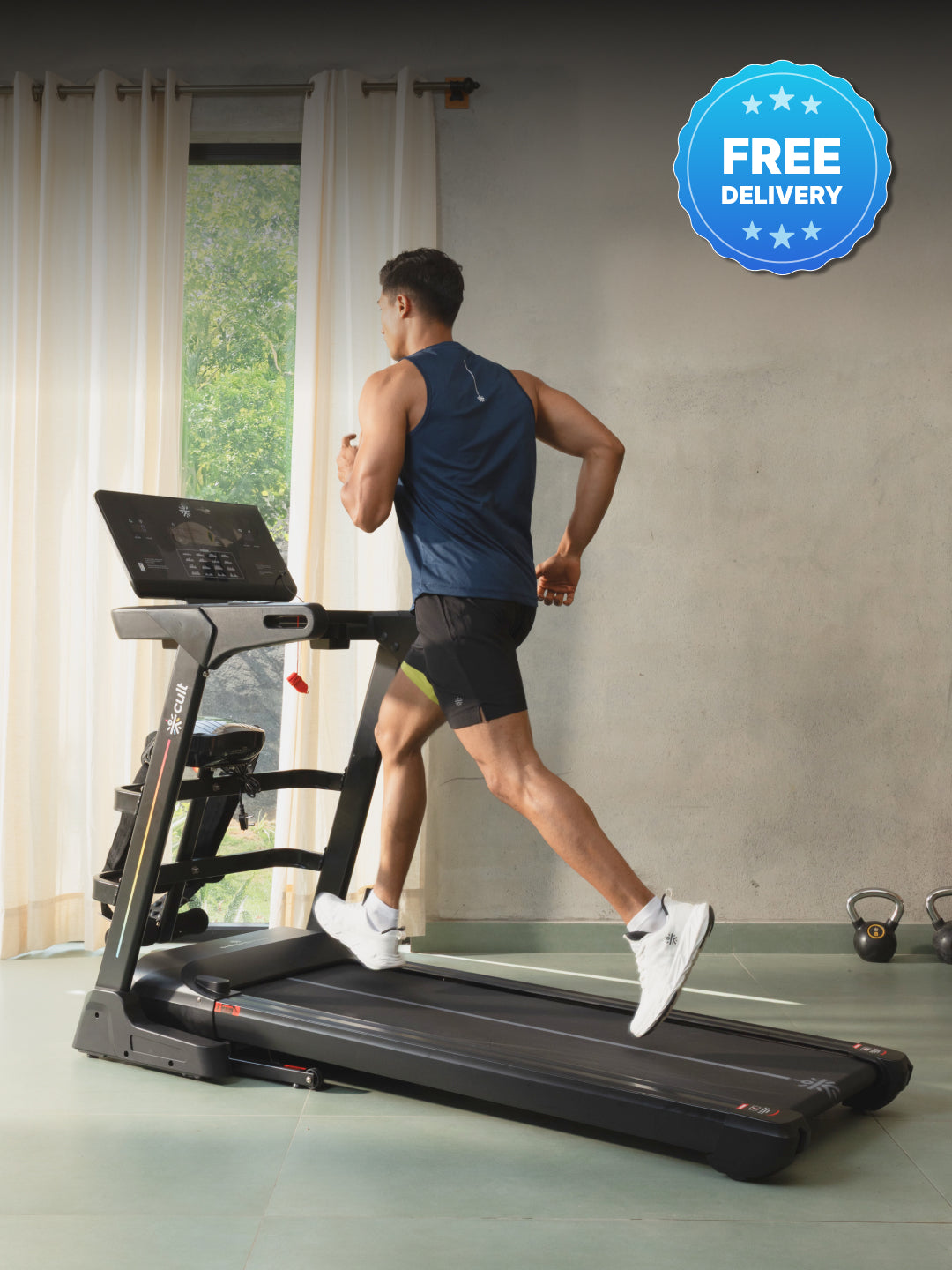 Cult SmartStridePro BLDC Motor (7HP Peak) Treadmill with Massager | Max Weight: 140kg | 18 Level Auto Incline (with 6 Months extended warranty)