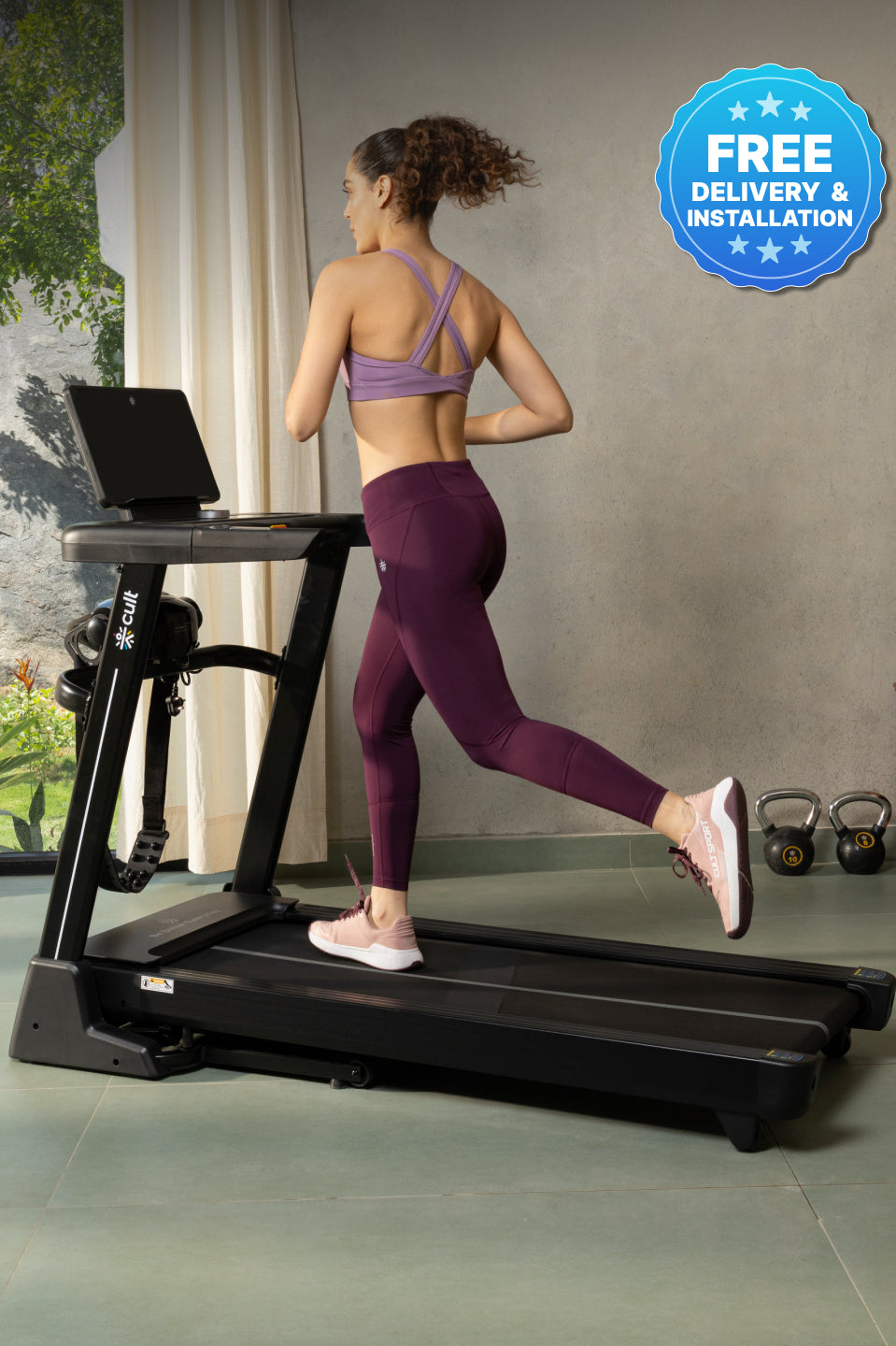 Cult SmartStrideActive BLDC Motor (5HP Peak) Treadmill with Massager | Max Weight: 130kg | 15 Level Auto Incline (with 6 Months extended warranty)