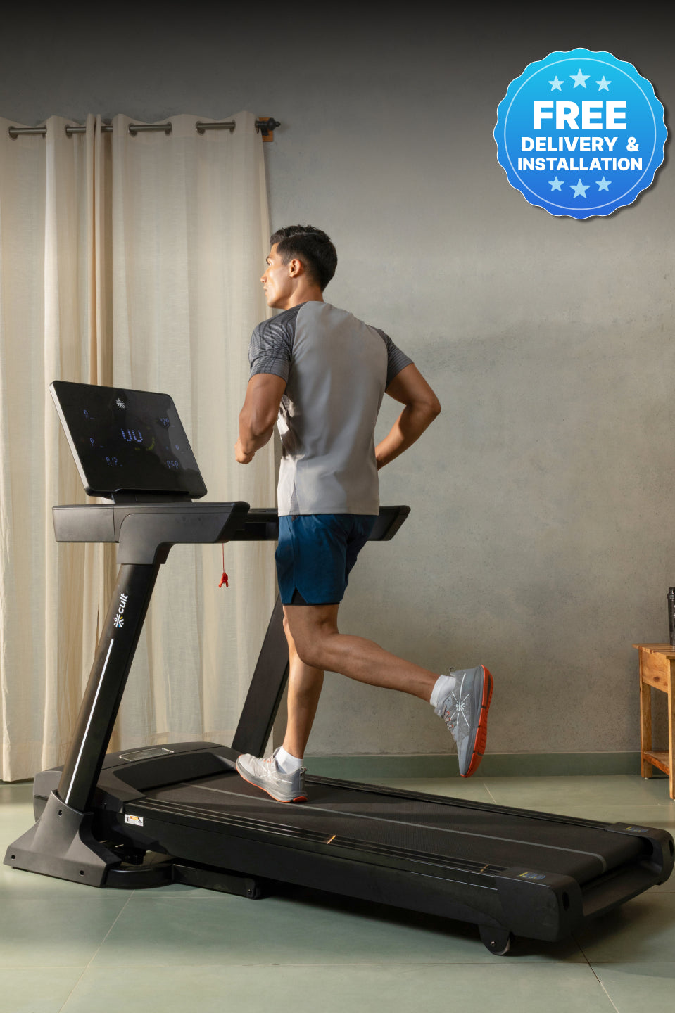 Cult SmartStrideElite Brushless BLDC-AC Motor (8HP Peak) Treadmill | Max Weight: 150kg | 20 Level Auto Incline (with 6 months extended warranty)