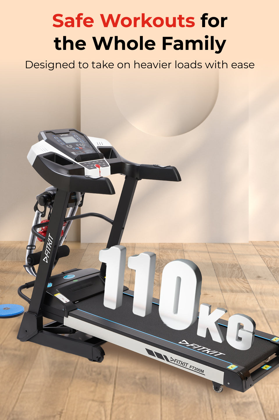 FT200M 4.5 HP Peak BLDC Treadmill | 15-level Auto-Incline & Massager | Max Weight-110kg | Max Speed-16kmph (with 6 Months extended warranty)