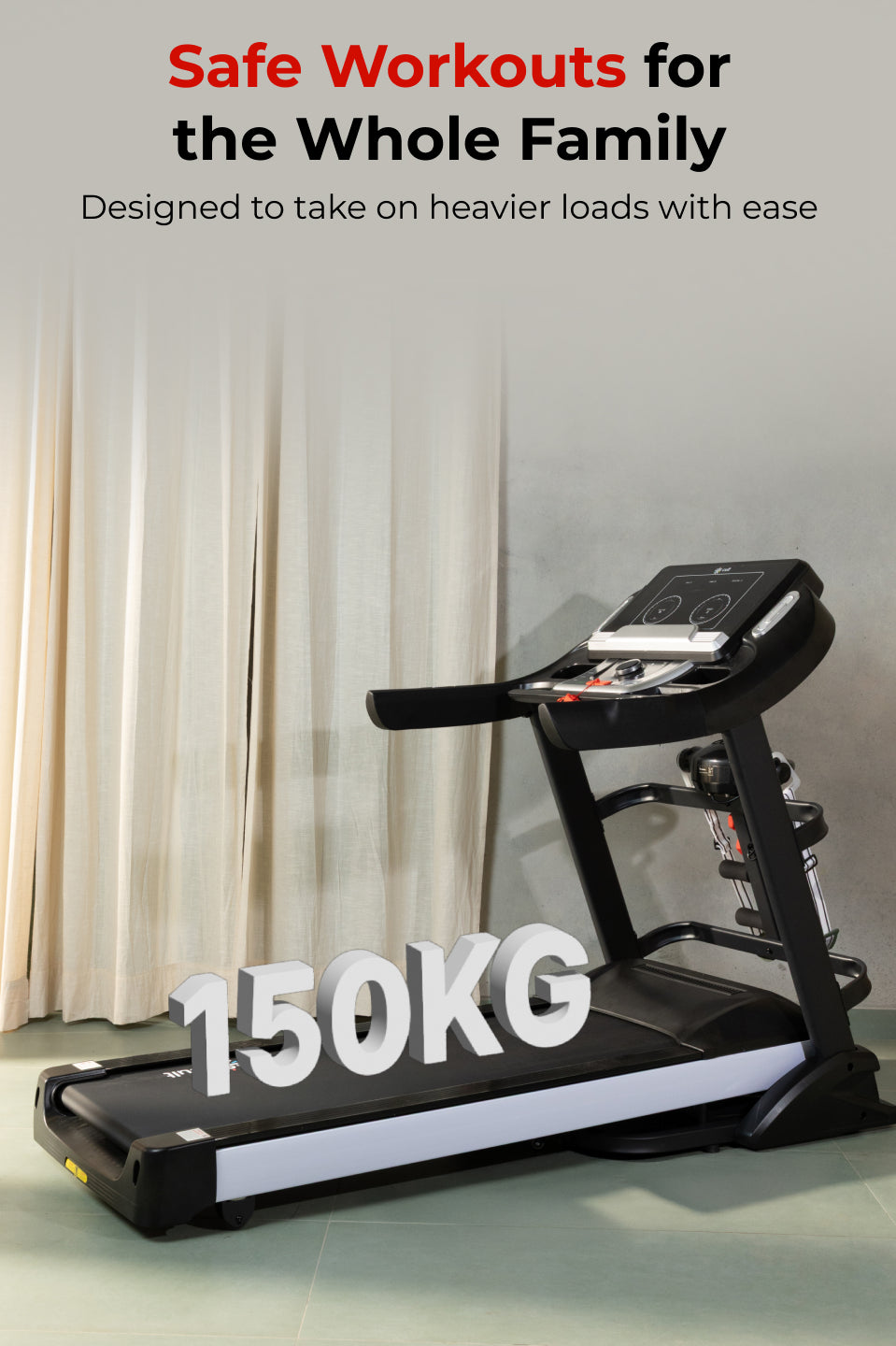 Smartrun Davie 7 HP Peak Treadmill | 15-level Auto-Incline & Massager | Max Weight-150kg | Max Speed-20kmph (with 6 Months Extended Warranty)