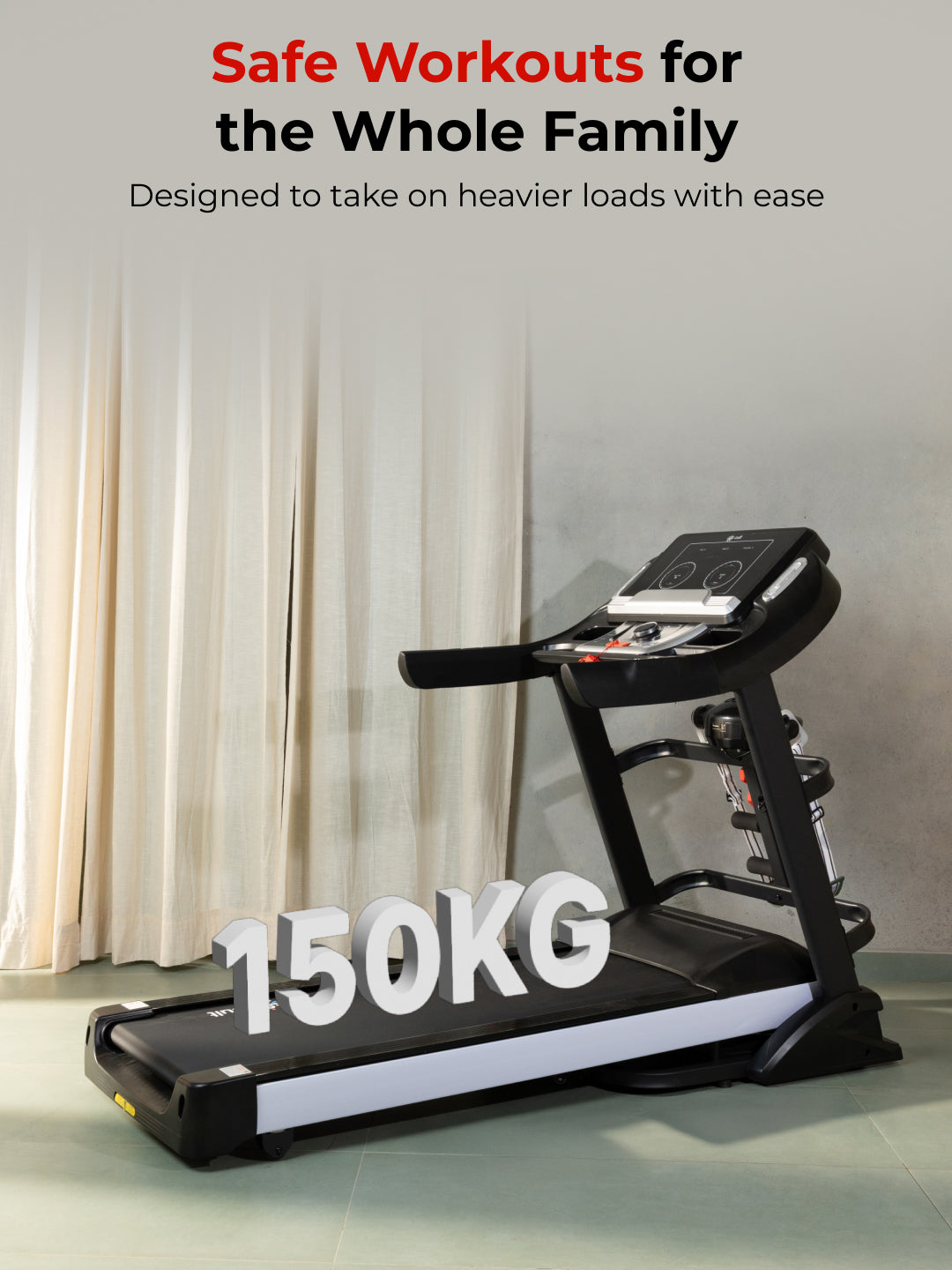 Smartrun Davie 7 HP Peak Treadmill | 15-level Auto-Incline & Massager | Max Weight-150kg | Max Speed-20kmph (with 6 Months Extended Warranty)