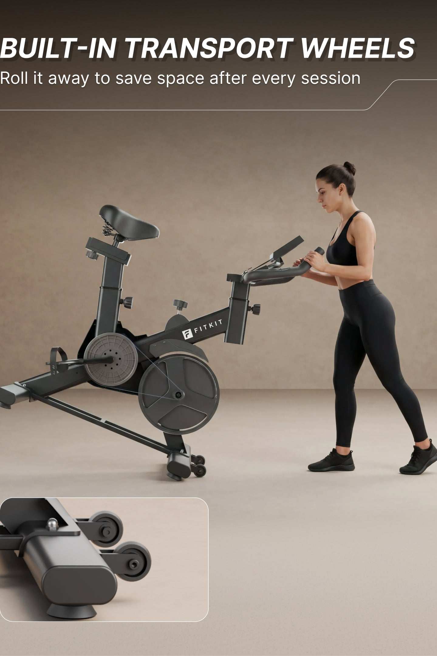 Fitkit by Cult FK8001 Spin Bike with 8Kg Flywheel, LED screen, Adjustable Brake Pad Resistance with Belt Drive System for Fitness at Home Workouts | Max Weight : 130 kg (Black)