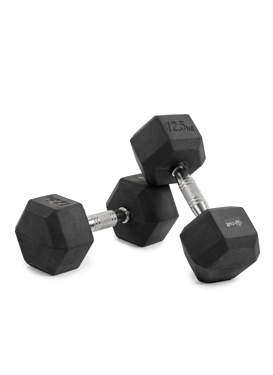 Cult 12.5Kg Hex Dumbbells For Home & Gym Exercises, Set of 2, (Black)