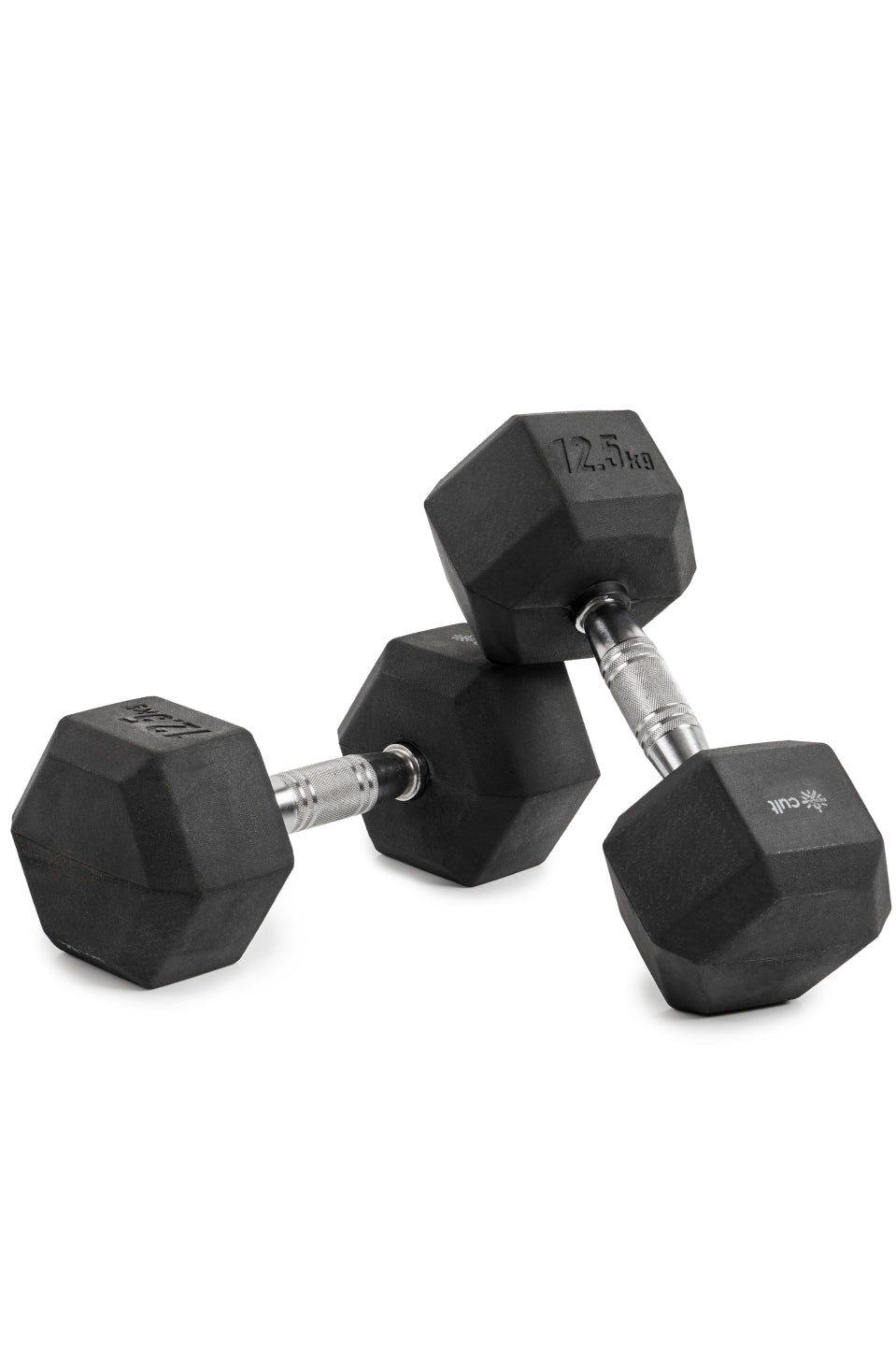 Cult 12.5Kg Hex Dumbbells For Home & Gym Exercises, Set of 2, (Black)