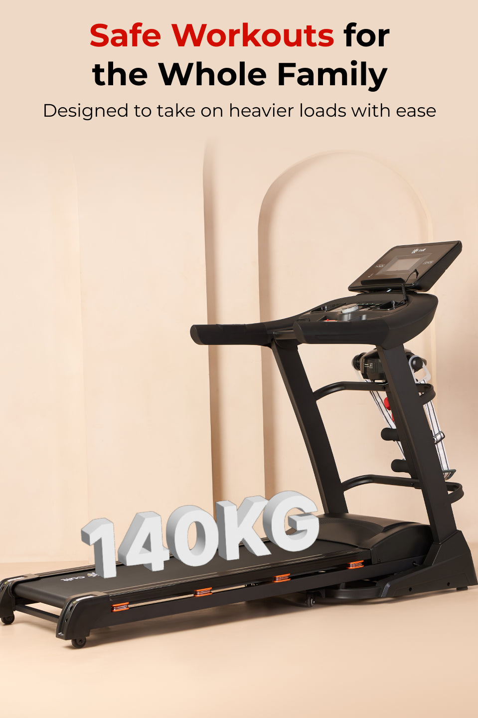Cultrun M6 Nova 6 HP Peak Treadmill | 15-level Auto-Incline & Massager | Max Weight-140kg | Max Speed-18kmph (with 6 Months Extended Warranty)