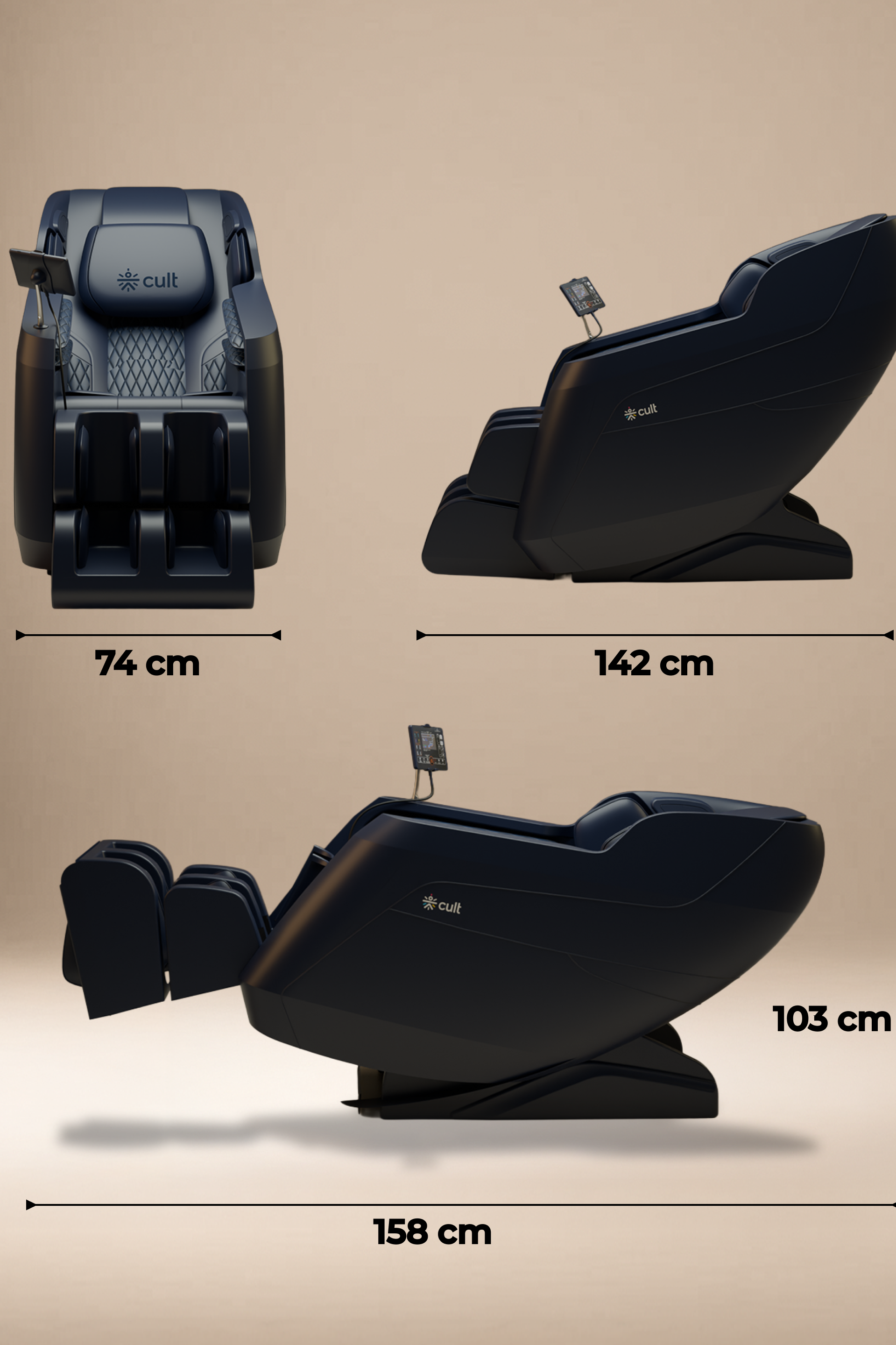 Cult Serene Massage Chair | Zero Gravity with Voice Guide & Bluetooth | 9 Preset Massage Programs | Smart Touch Screen