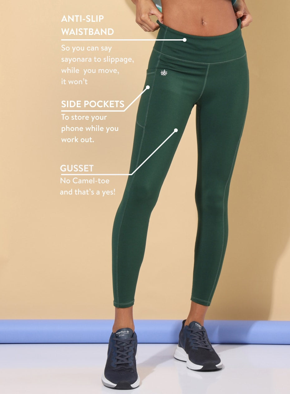 AbsoluteFit Essential Green Tights With Pockets