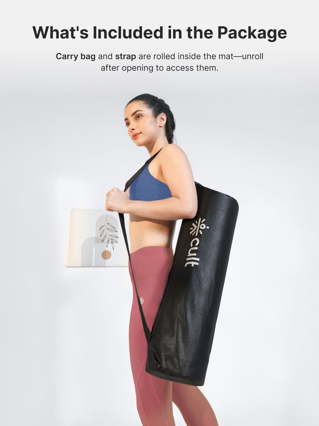 CULT Ultra Cushioned 8mm TPE Yoga & Pilates Mat Eco-Friendly, Skin-Friendly, Anti-Skid, Tear-Resistant, Lightweight & Portable with Carry Strap and Bag Ideal for Home, Gym & Outdoor Workouts - Dark Grey