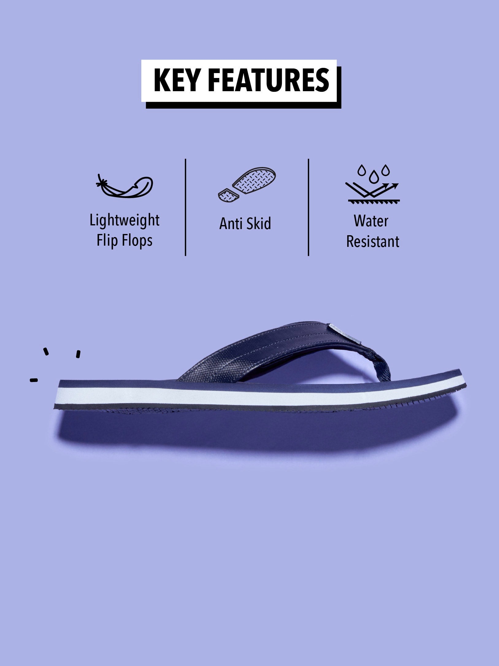 cult Flo Sweat Absorbing EVA Flip Flops - Navy