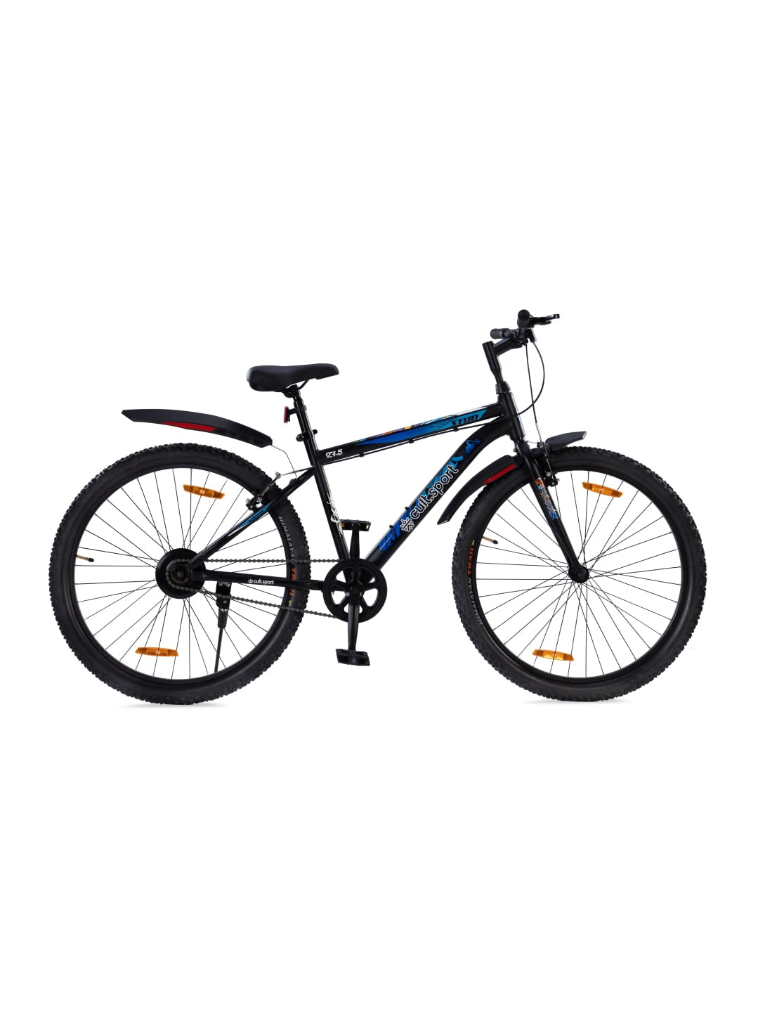 STUDPRO27.5TBLACK Steel Single Speed 27.5 inch Mountain Cycle with Single Wall Rim and Rigid Fork