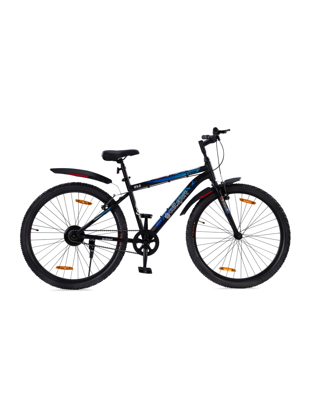 STUDPRO27.5TBLACK Steel Single Speed 27.5 inch Mountain Cycle with Single Wall Rim and Rigid Fork